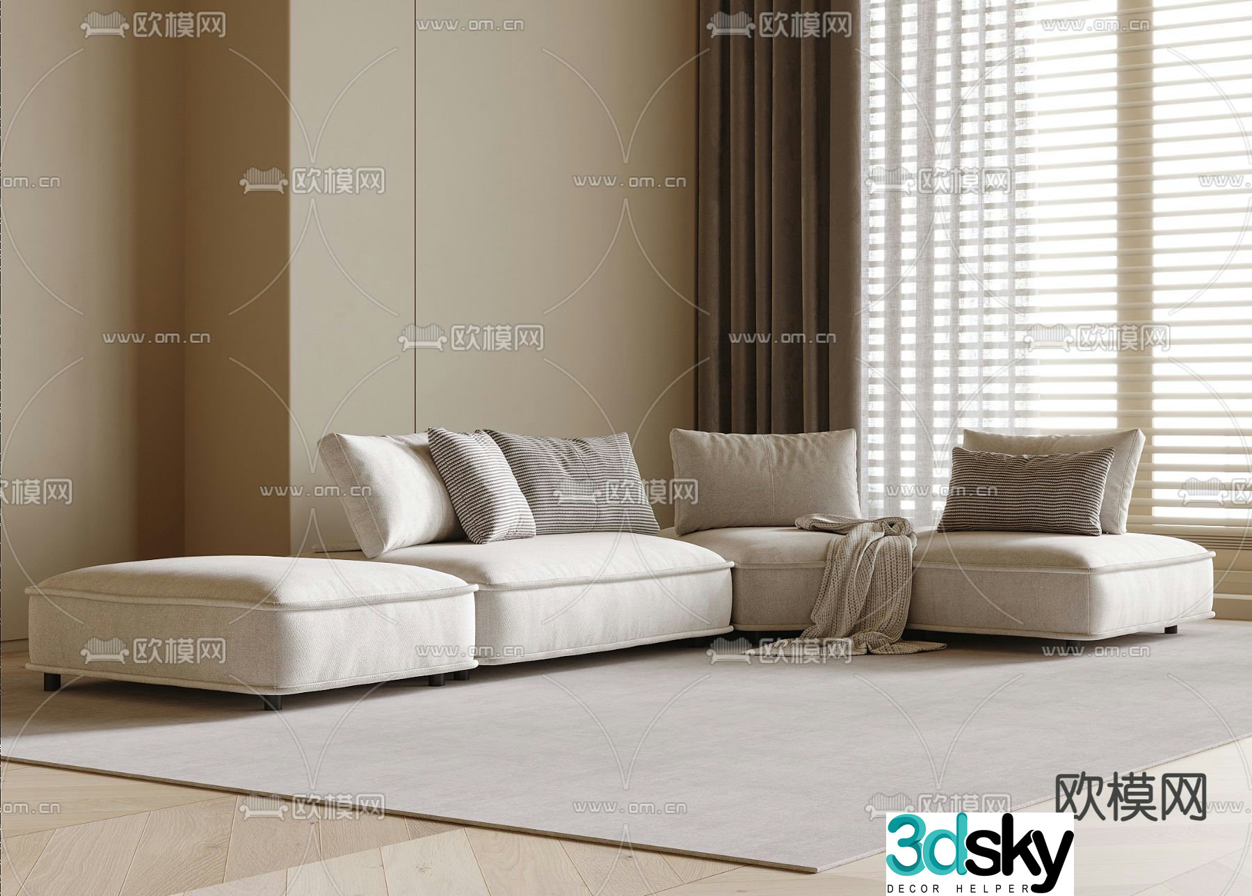 Corner sofa multi-person sofa 3d model