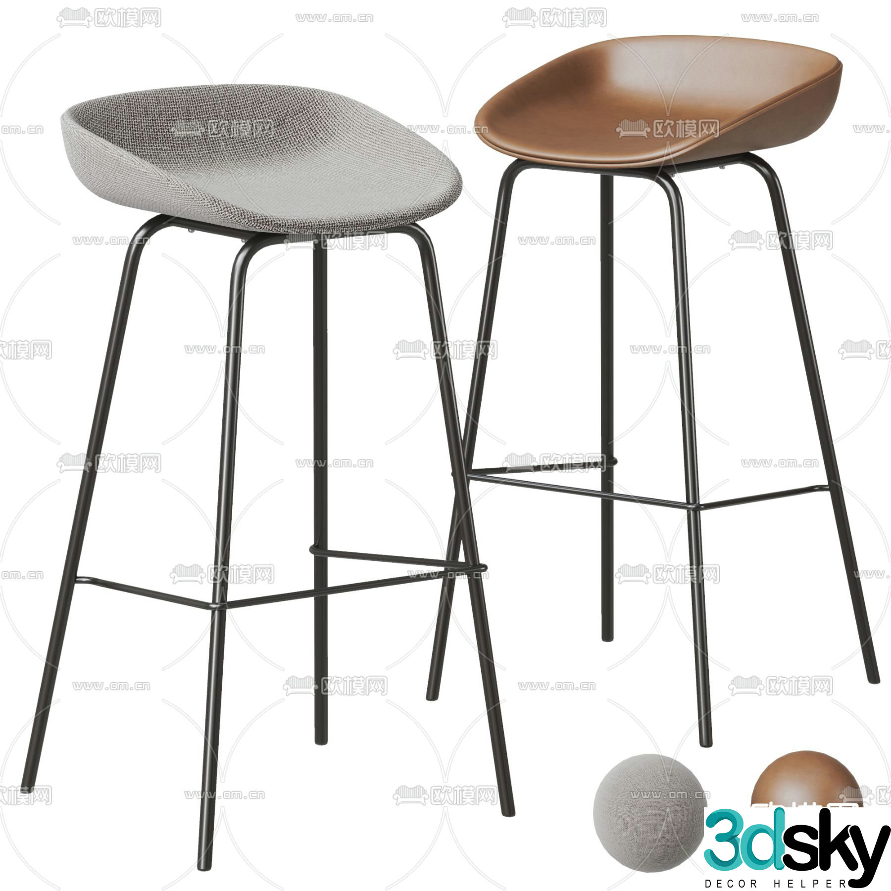 bar stool bar stool high stool 3d model
