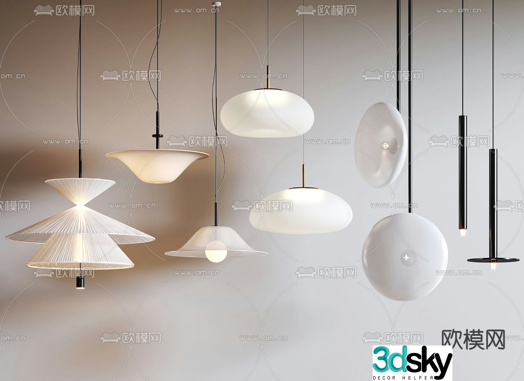 Creative small chandelier bedside chandelier 3d model