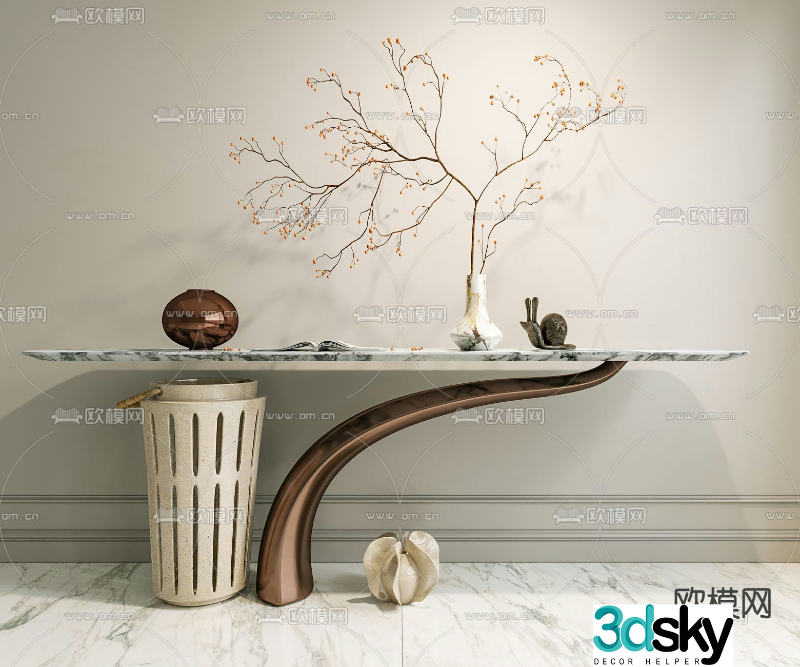 Marble end viewing platform 3D model