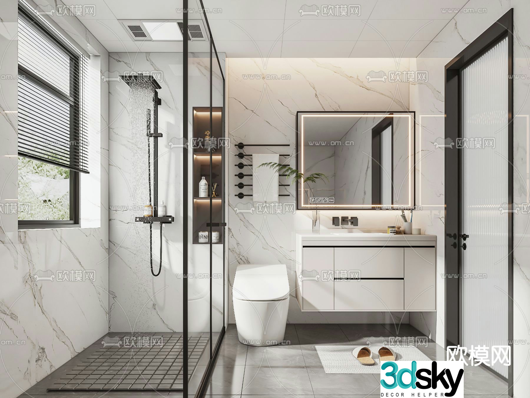Modern bathroom bathroom 3d model