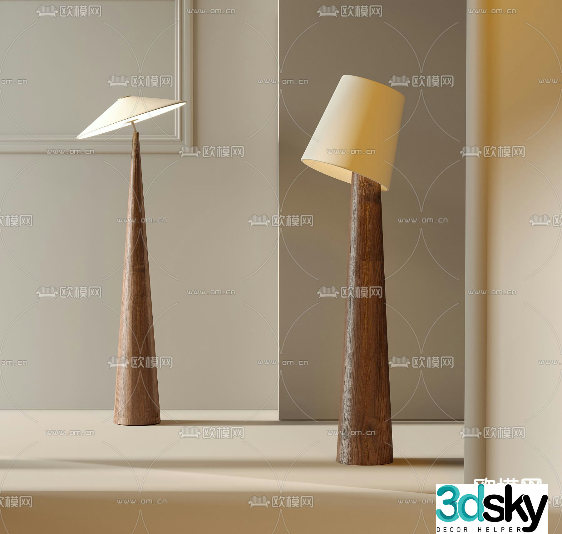 Wabi-sabi floor lamp 3d model