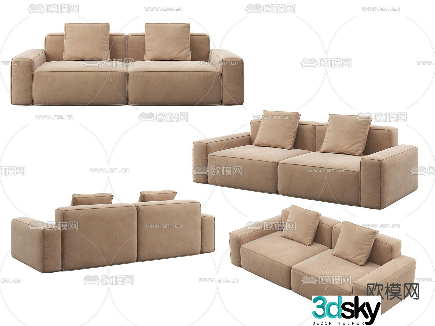 Nordic loveseat 3d model