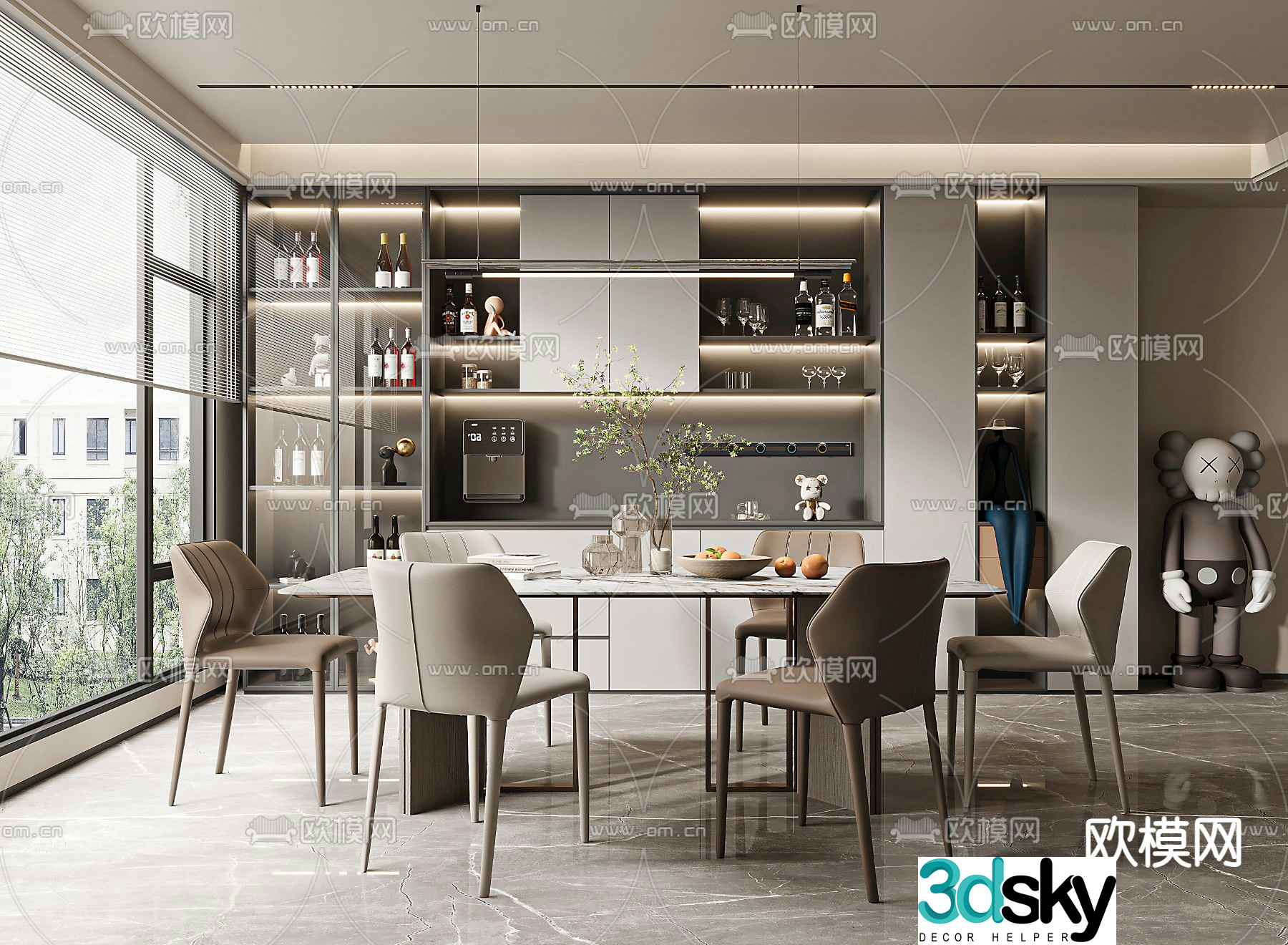 Modern restaurant 3d model