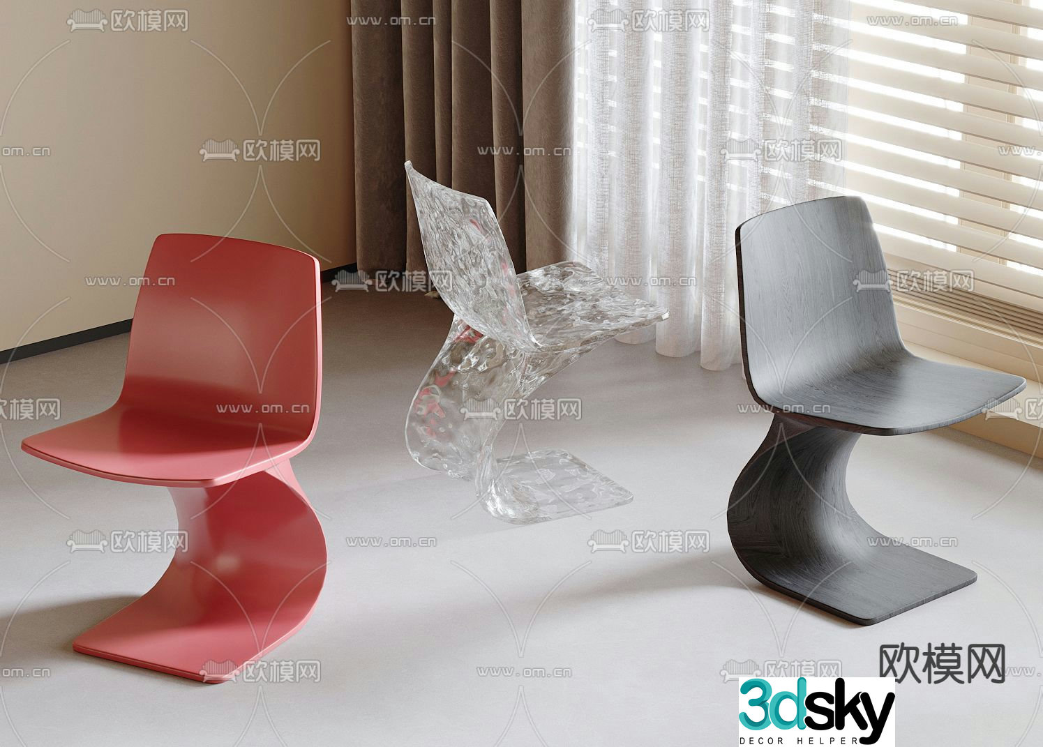 Creative chair leisure chair 3d model
