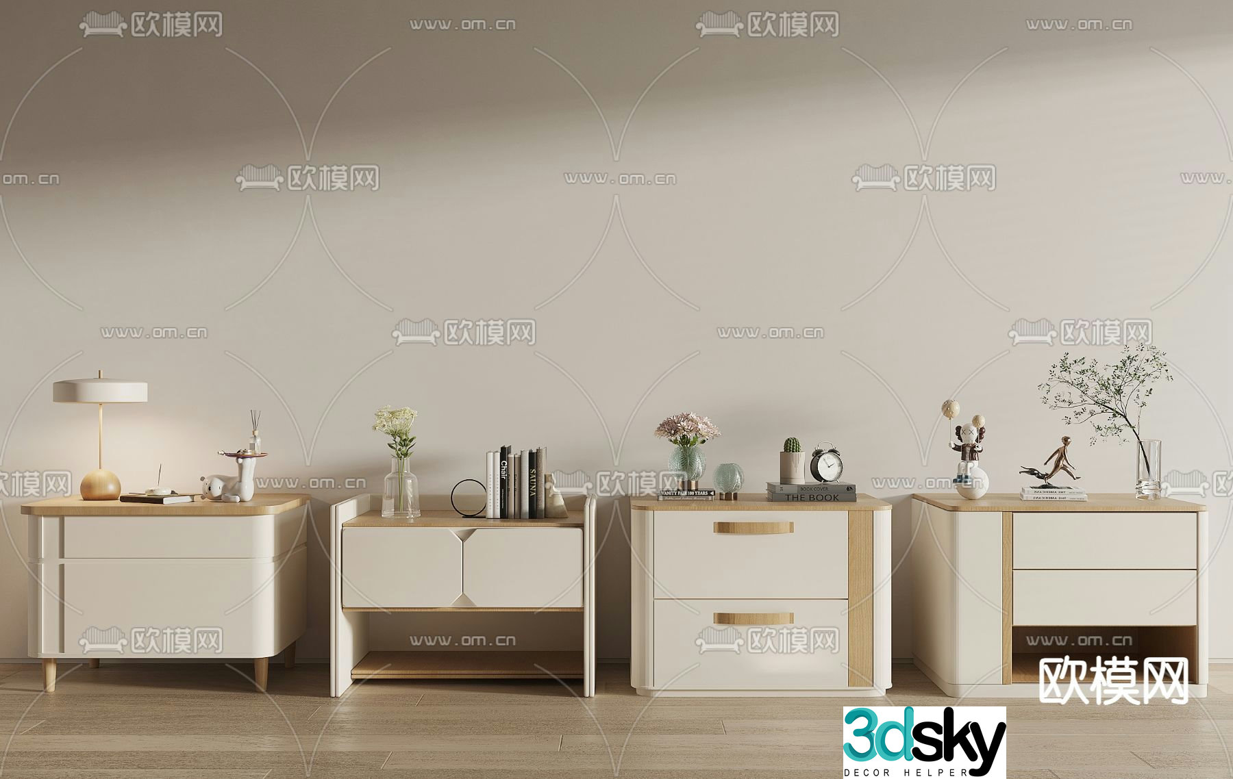 Modern bedside table 3d model