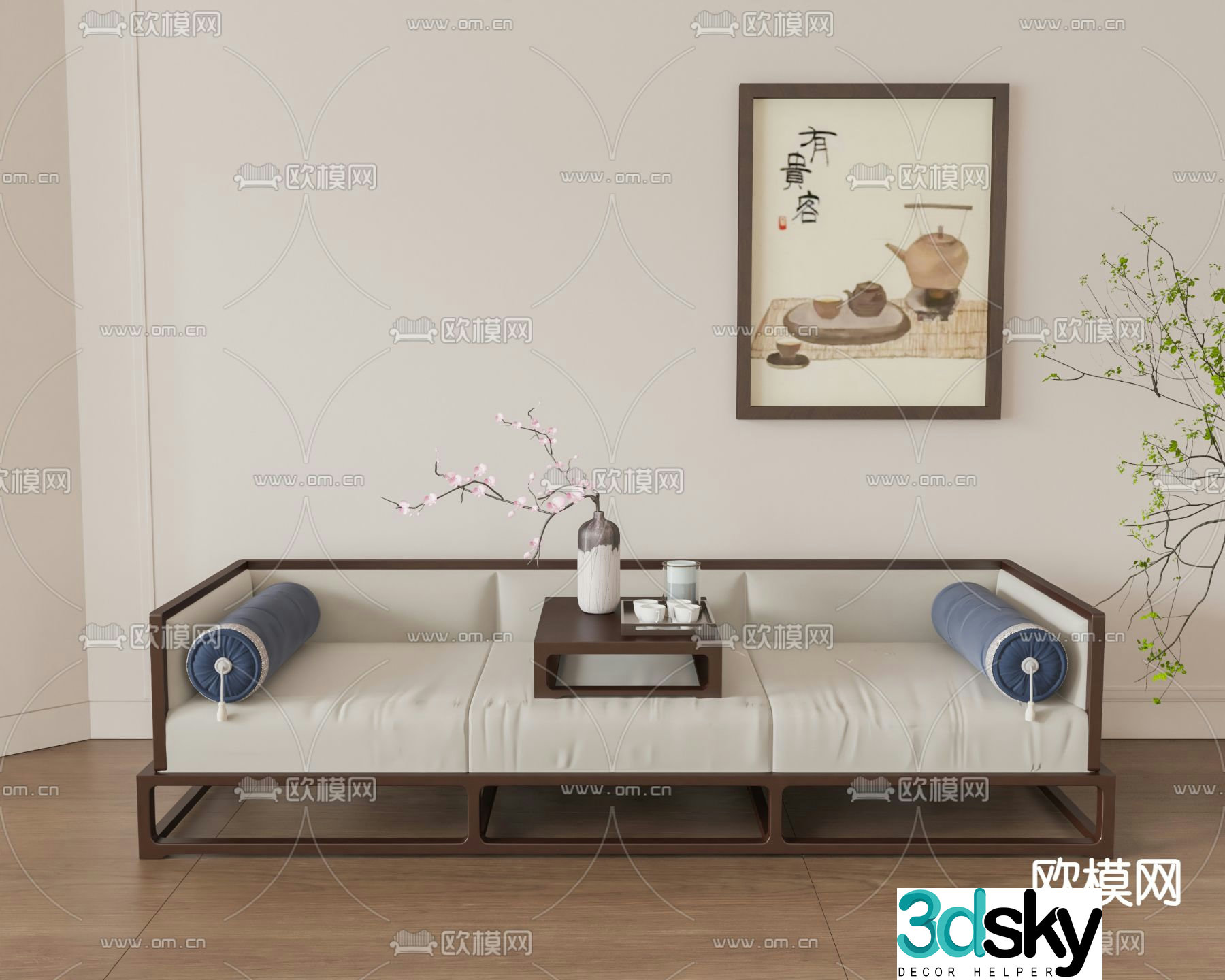 New Chinese style Arhat bed 3D model