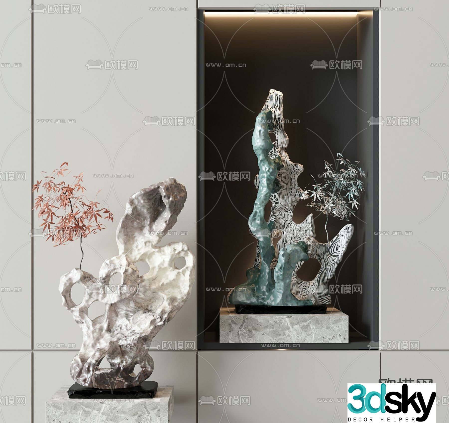 Taihu stone sculpture stone carving stone ornaments 3d model