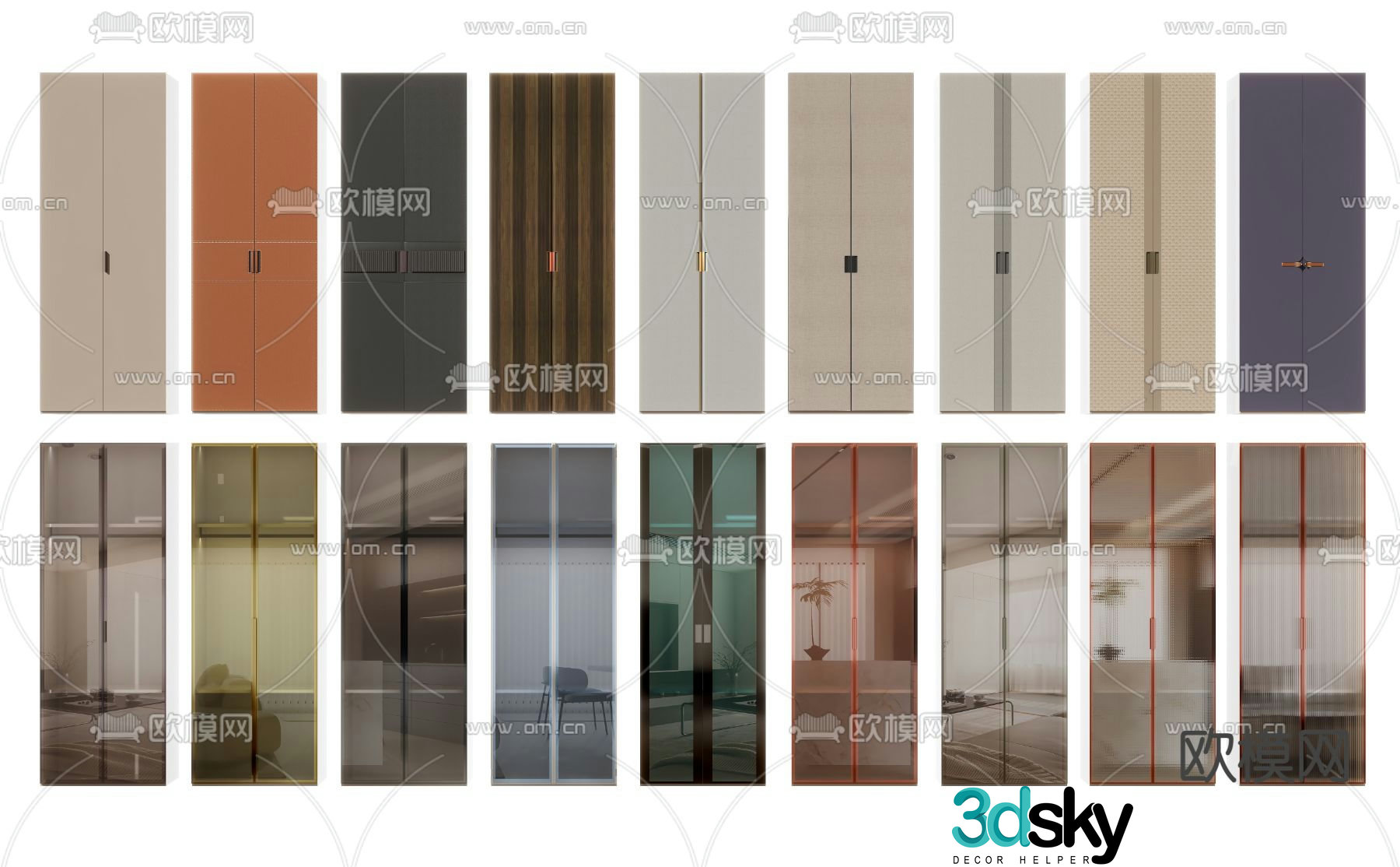Cabinet door panel Glass door 3D model