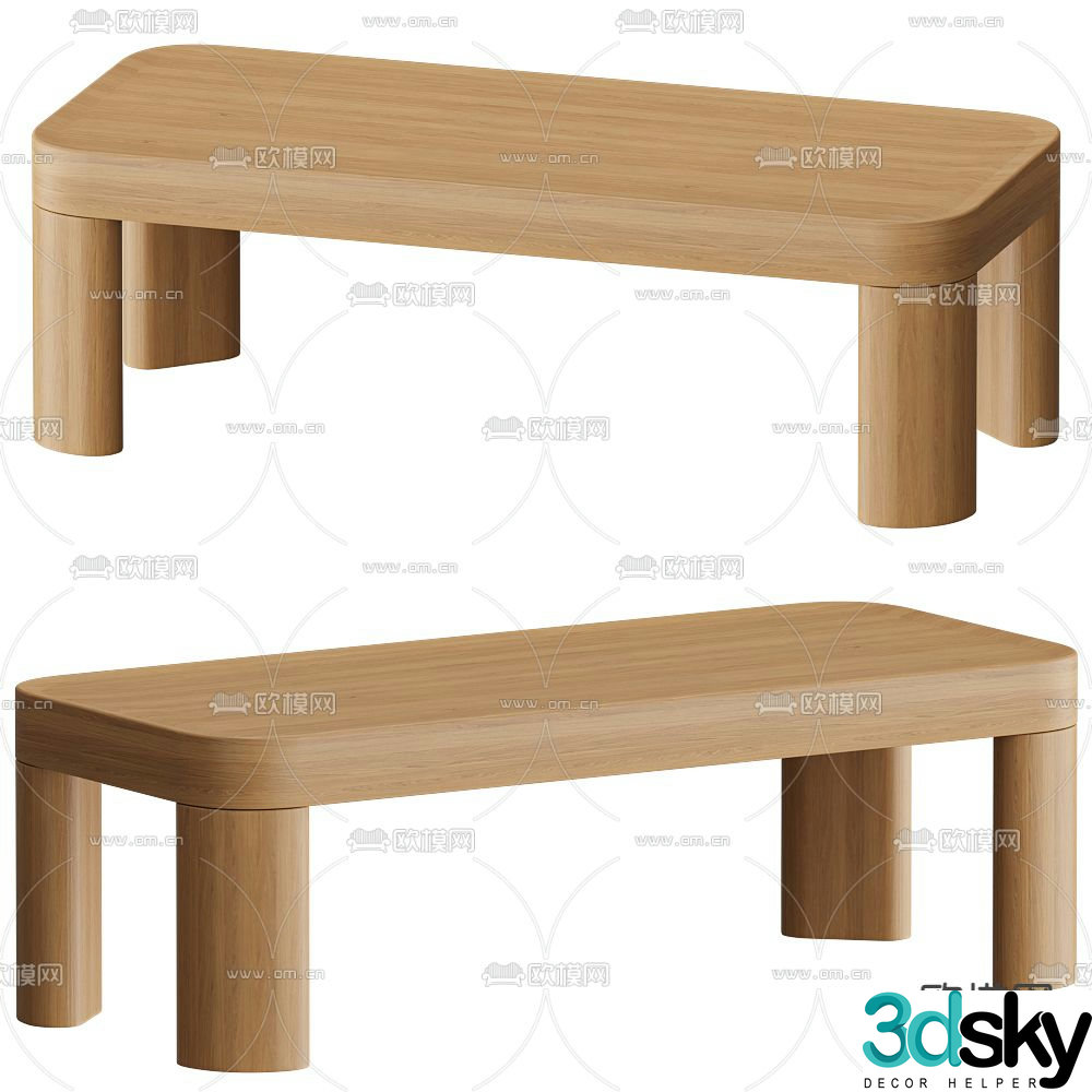 Solid wood table toy table children’s table 3d model