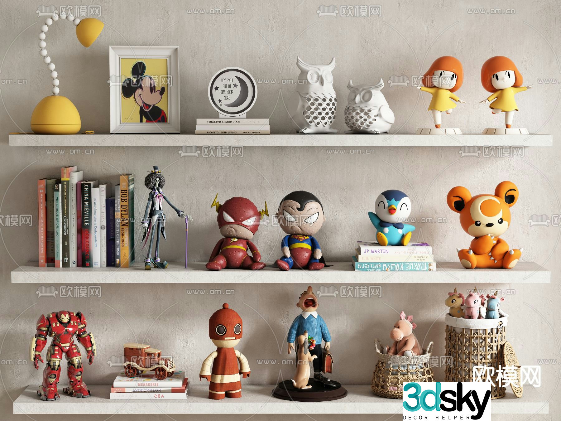 Children’s accessories ornaments books dolls toys 3d model