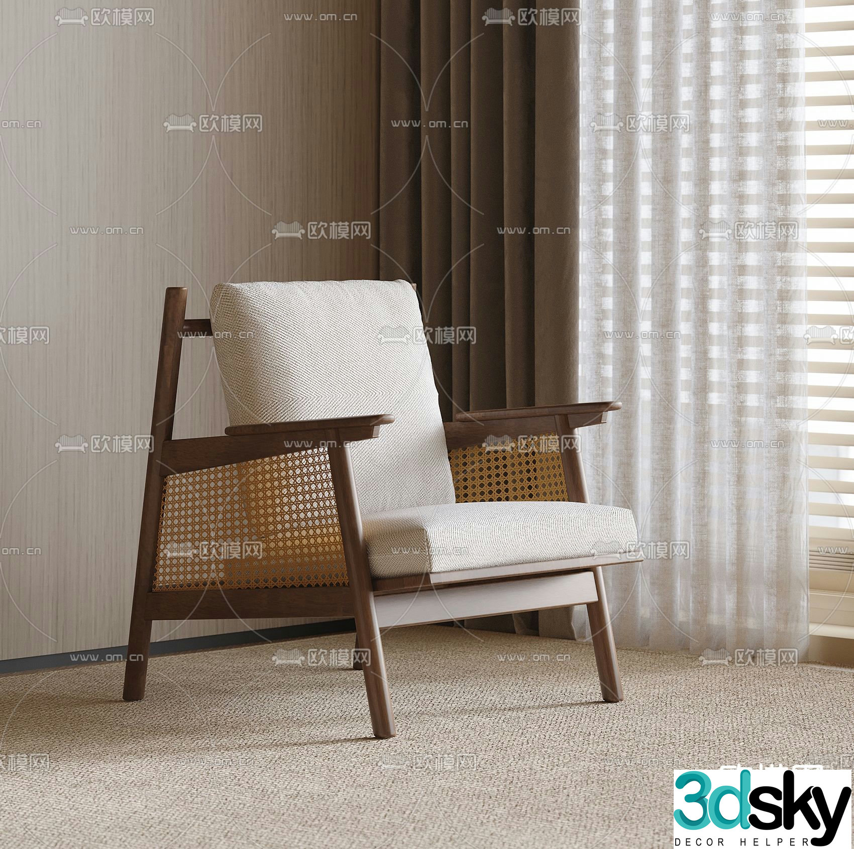 Wabi Sabi Lounge Chair Armchair 3d model
