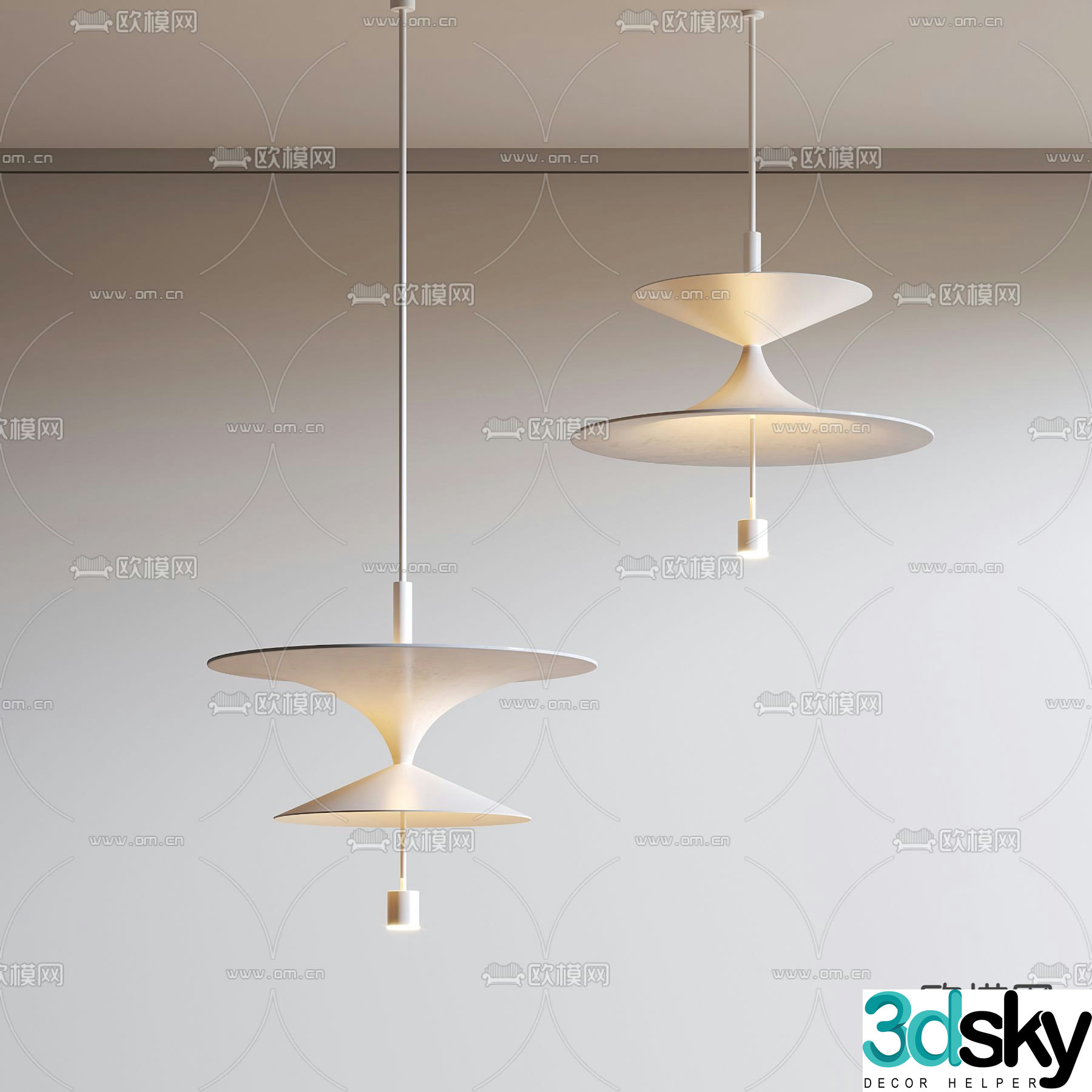 Cream style small chandelier 3d model