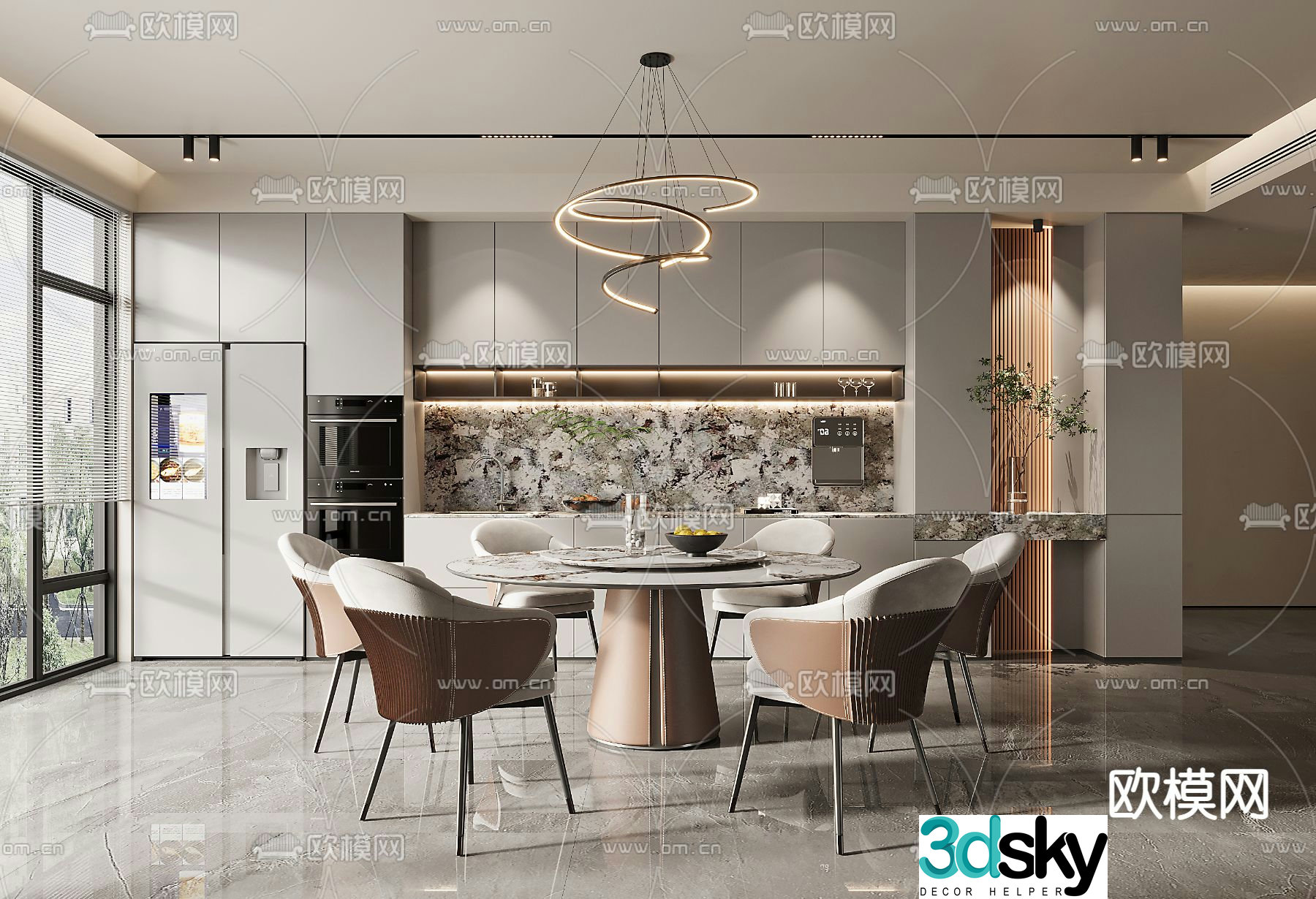 Modern restaurant 3d model