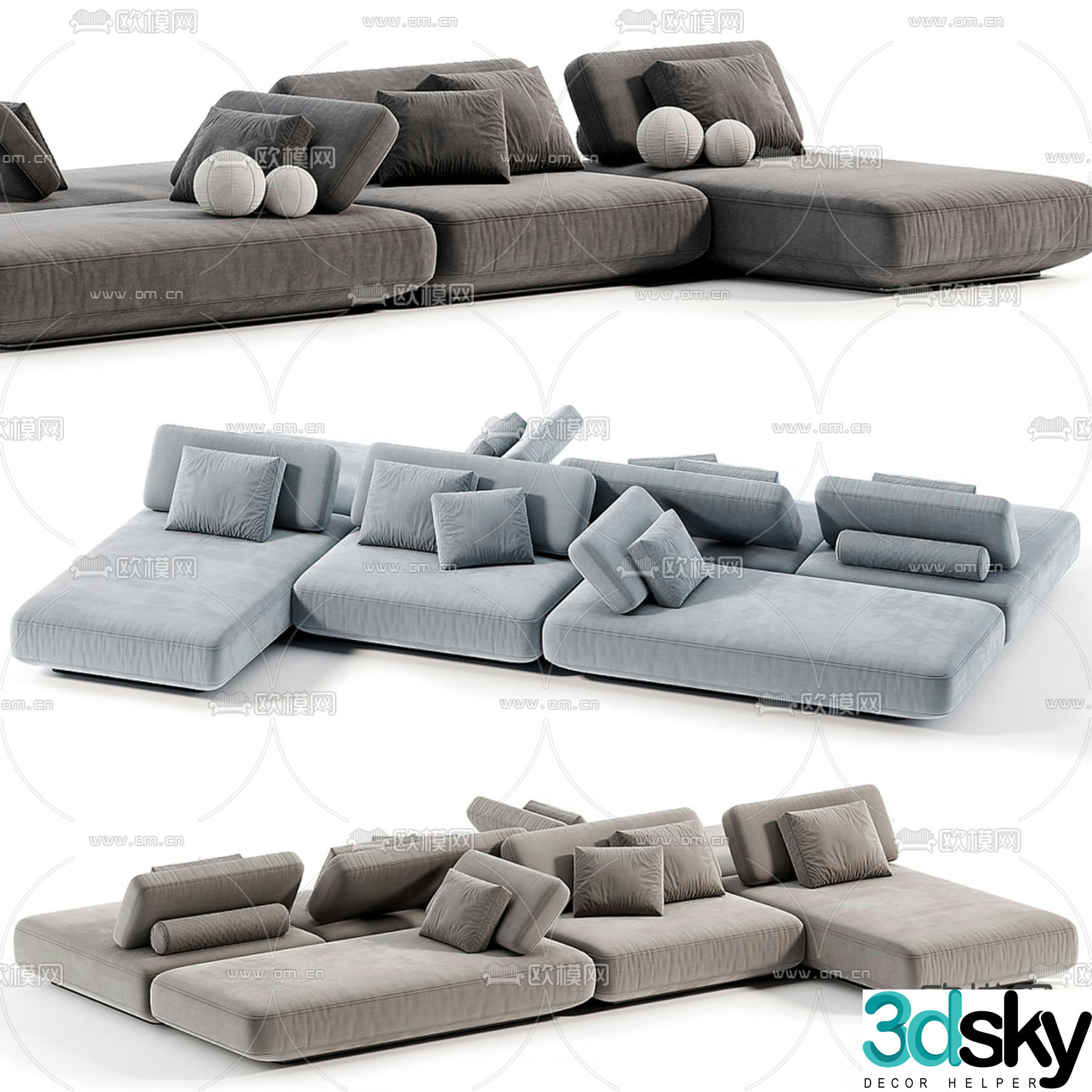 Office sofa lobby sofa public sofa 3d model