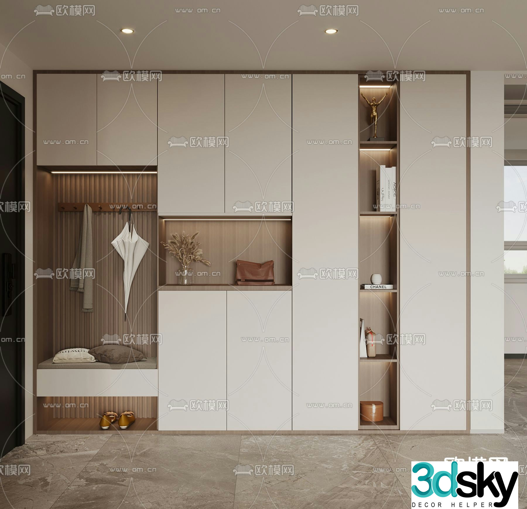 Entrance shoe cabinet 3D model
