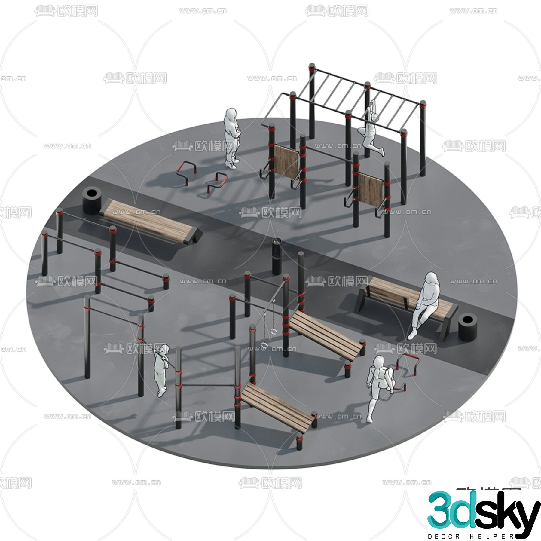 Outdoor sports outdoor fitness 3d model