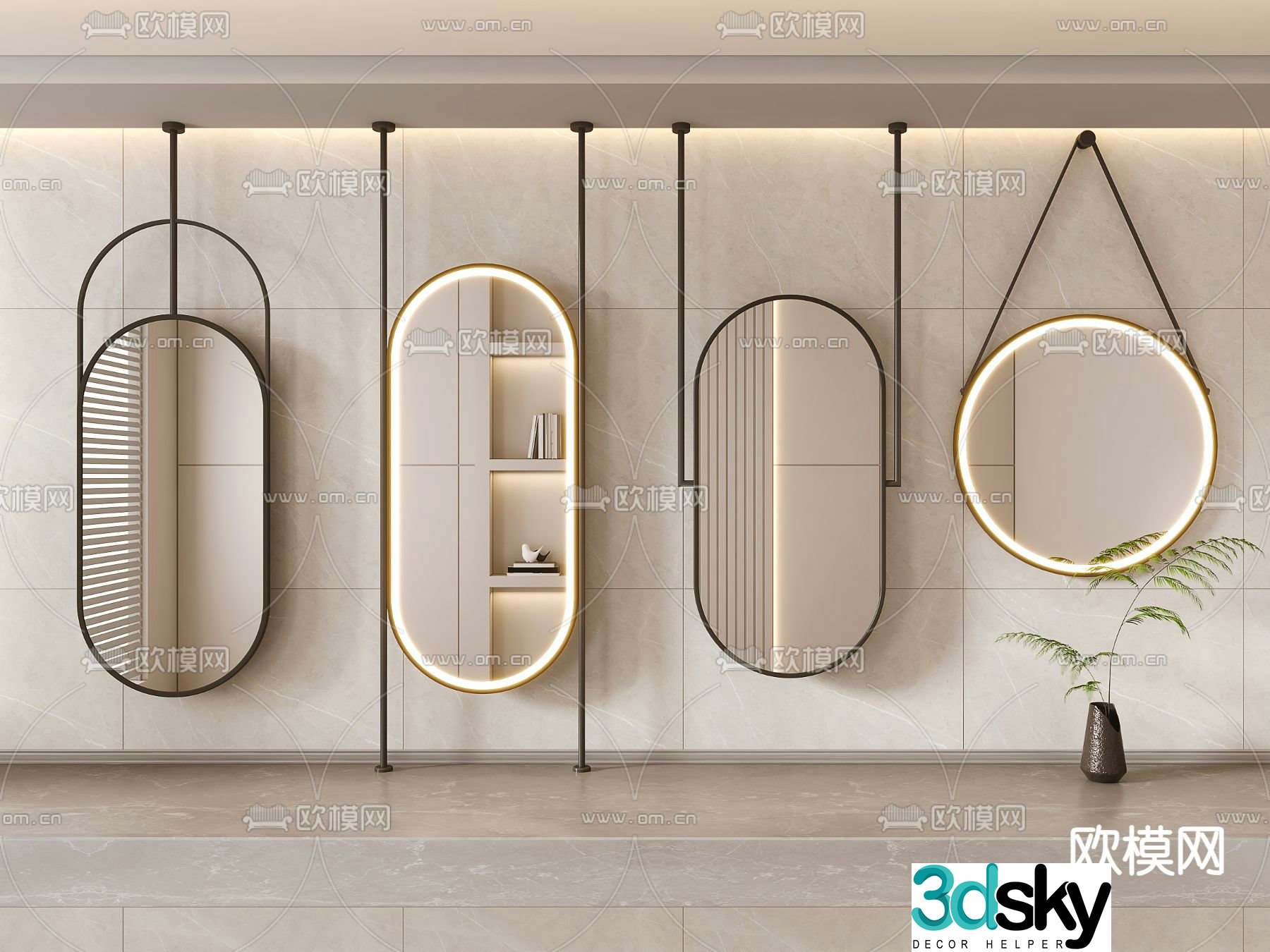 Mirror Bathroom Mirror Smart Mirror Hanging Mirror 3D Model