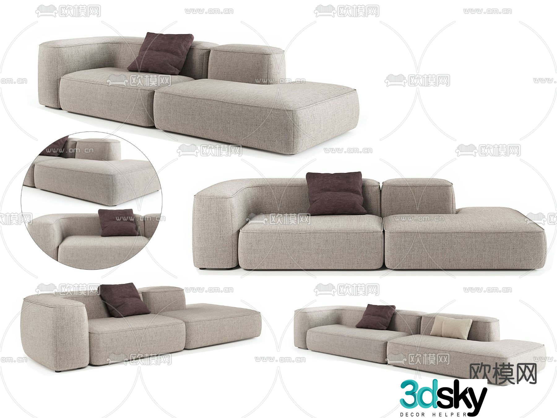 Nordic loveseat 3d model