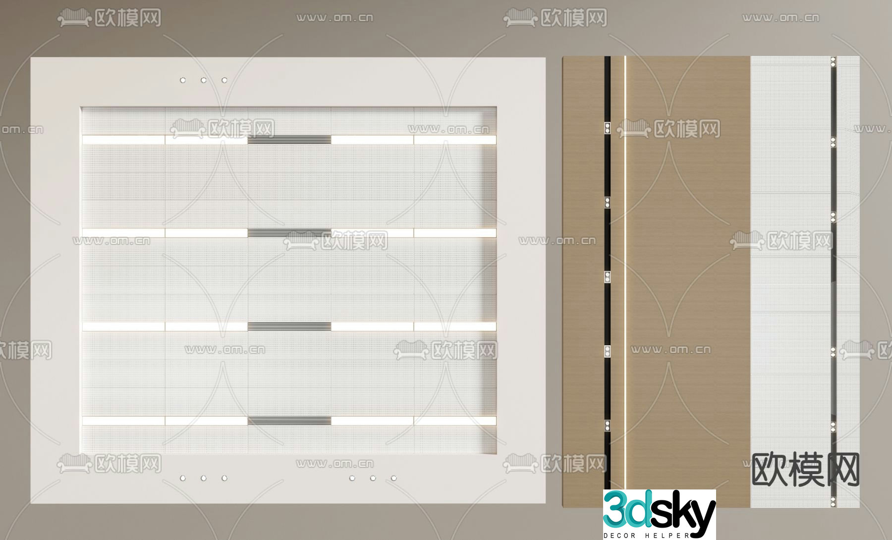 Ceiling suspended ceiling perforated plate ceiling 3d model