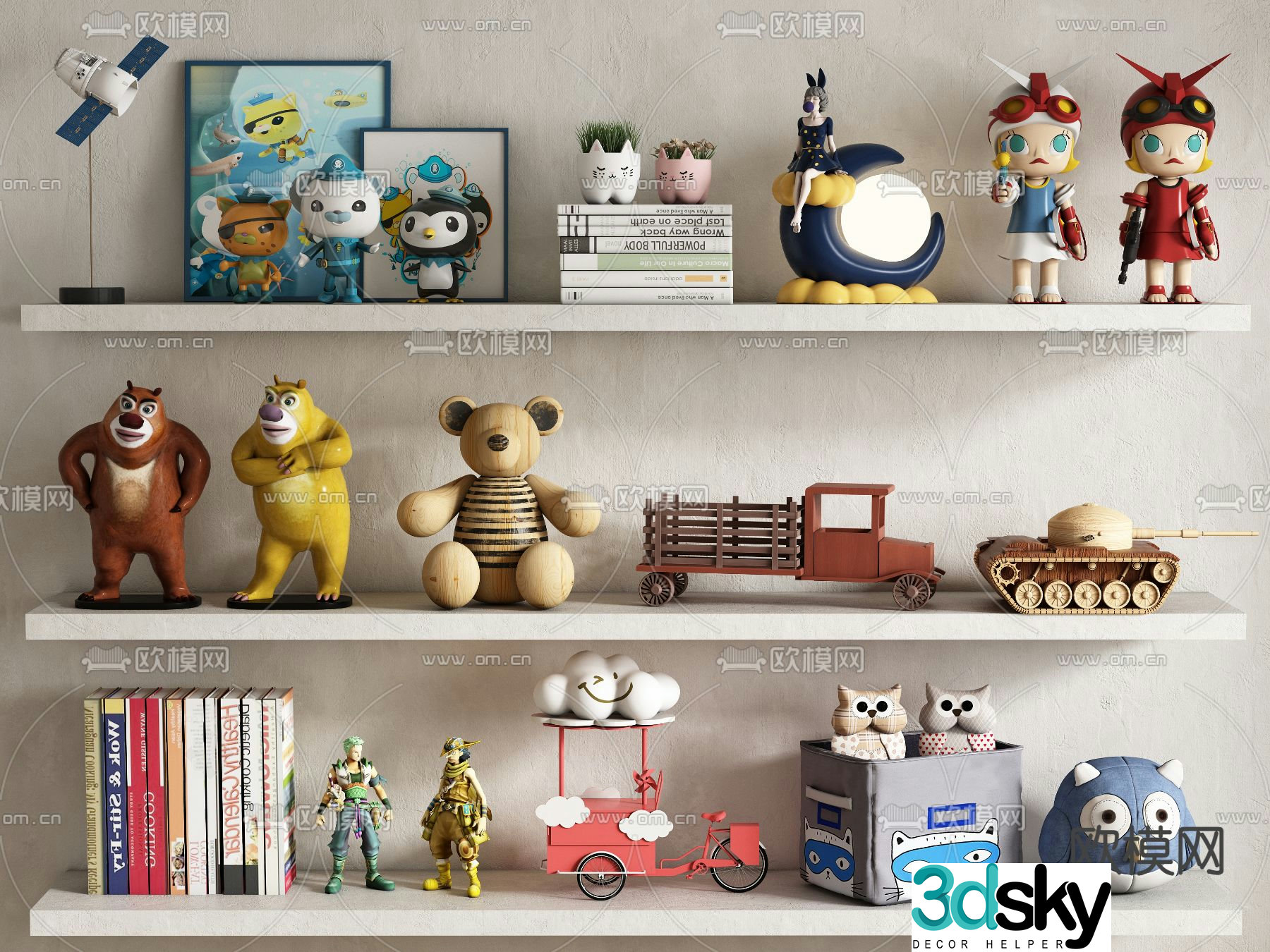 Children’s decorations toy ornaments bear sculptures hand-made 3D models