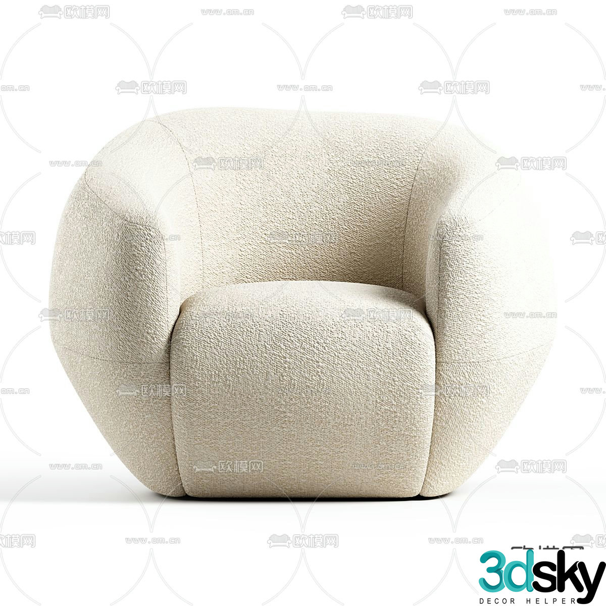 Pierre single sofa leisure sofa 3d model