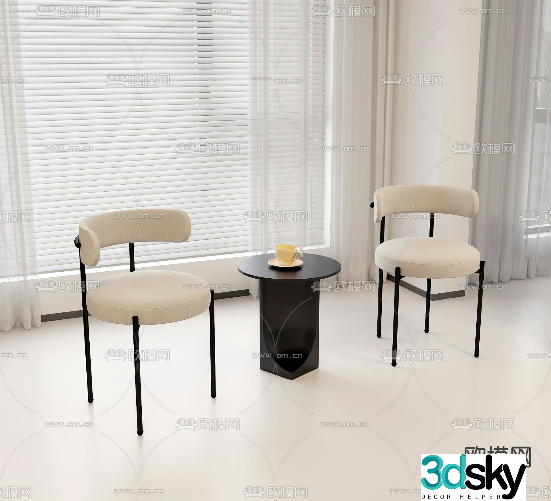 Modern leisure chair corner 3d model