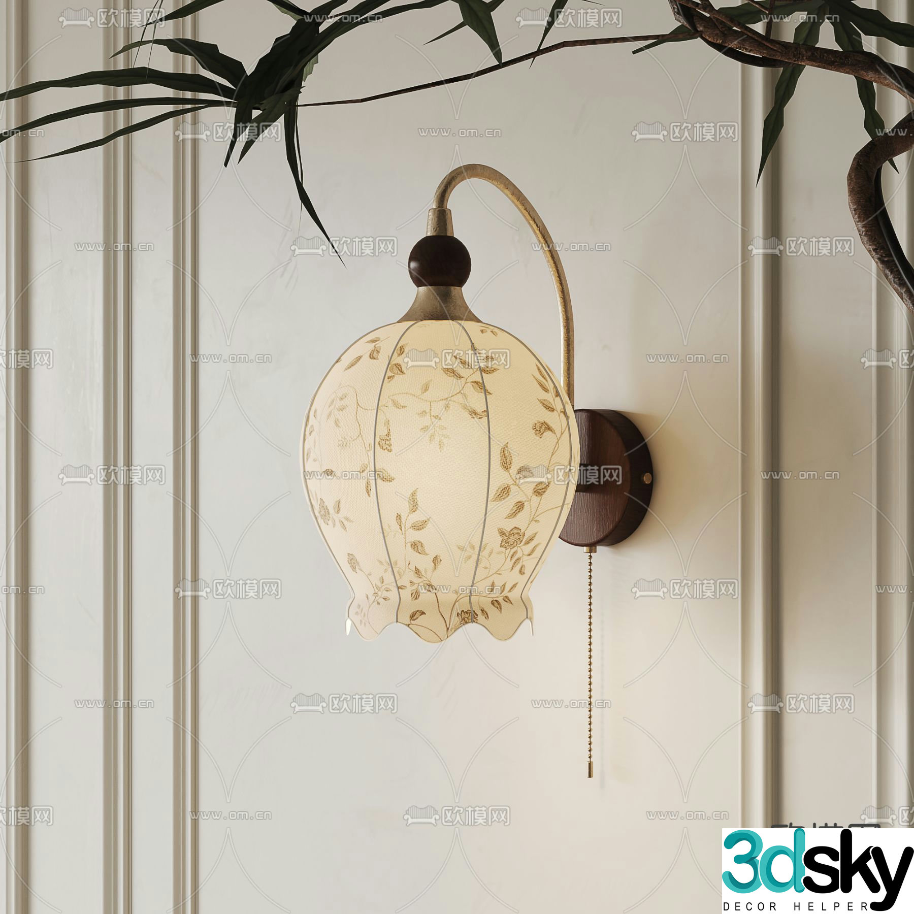 French wall lamp 3d model