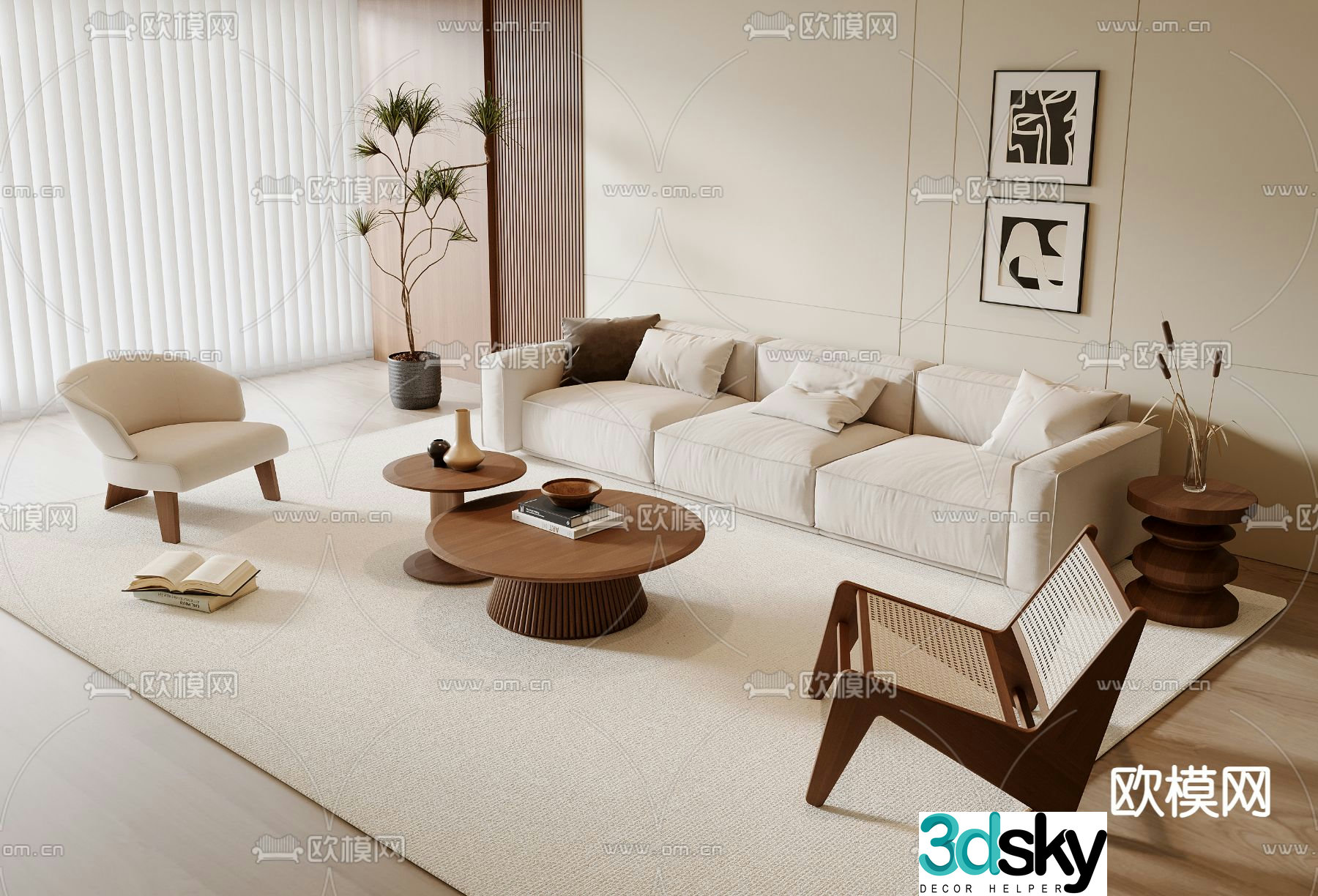 Medieval style modular sofa 3D model
