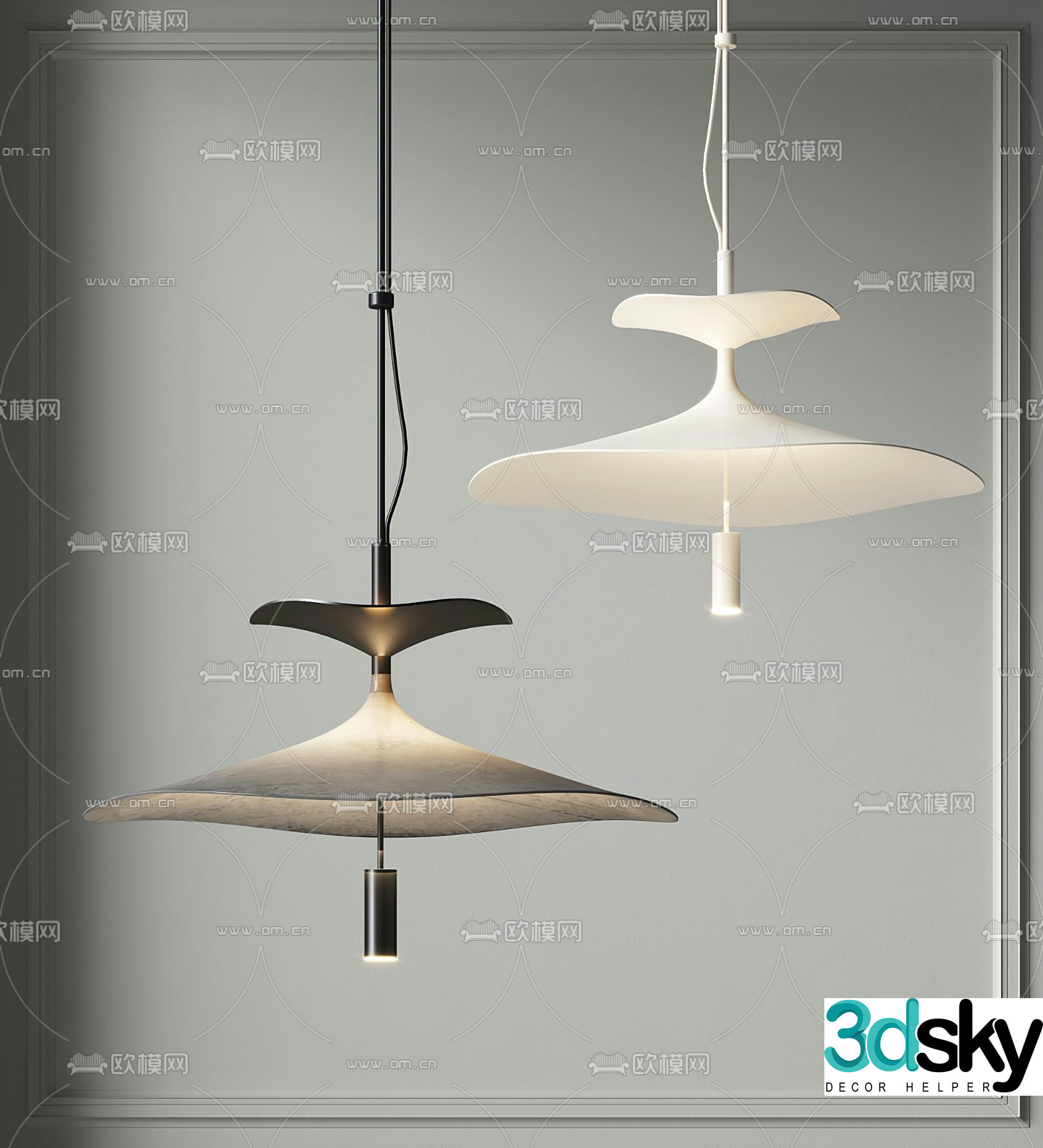 Art chandelier restaurant chandelier 3d model