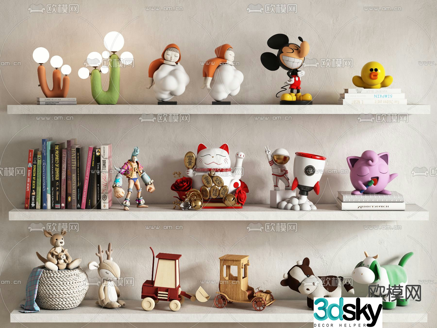 Children’s accessories ornaments books dolls toys 3d model