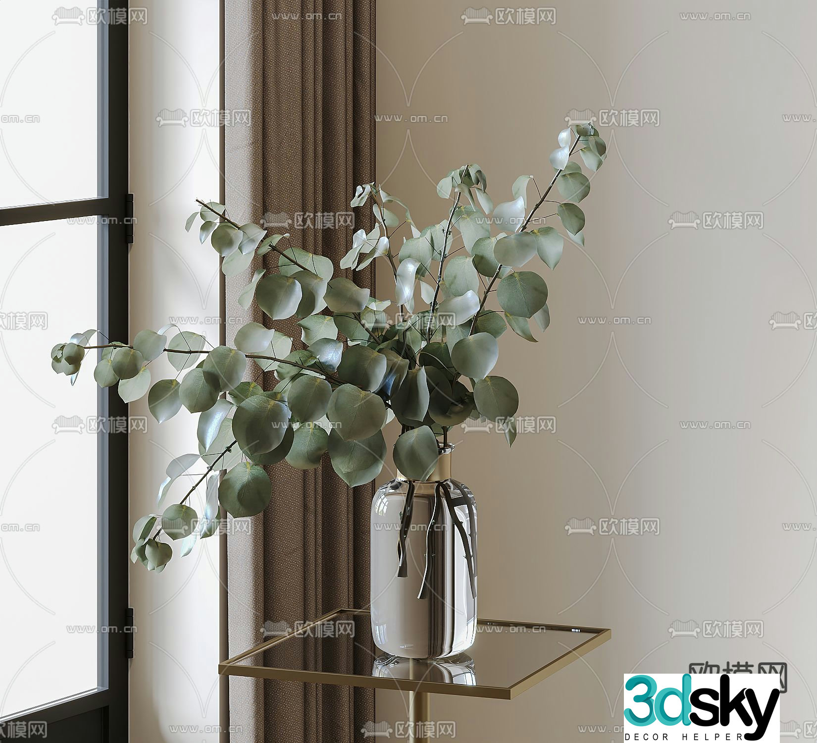 Aquatic plants hydroponic green plants 3D model