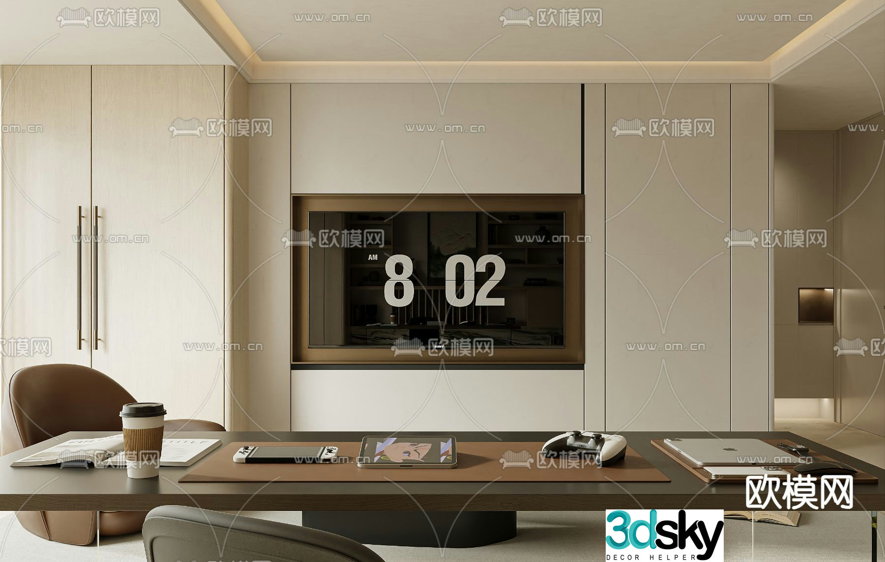 Modern study 3d model