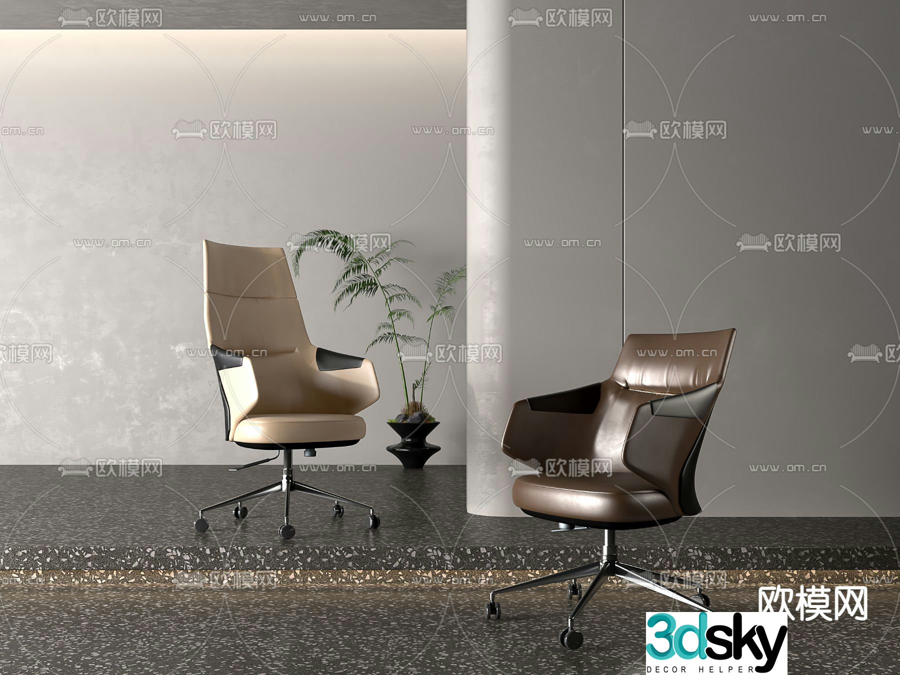 Office chair boss chair swivel chair staff chair 3d model