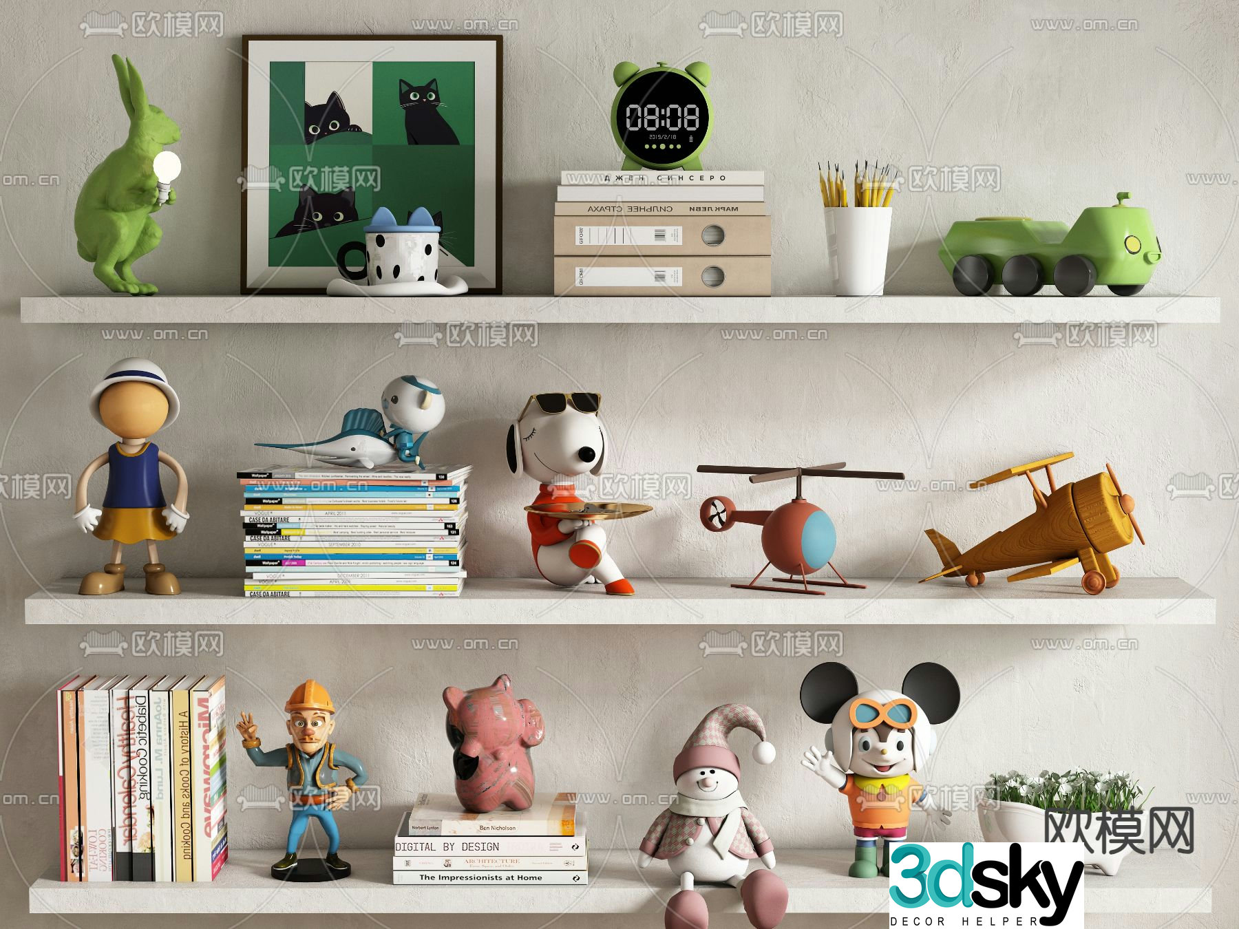 Children’s accessories ornaments books dolls toys 3d model