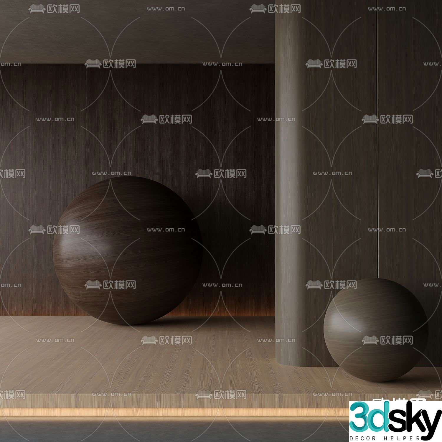 Wabi-sabi style wood grain 3d model