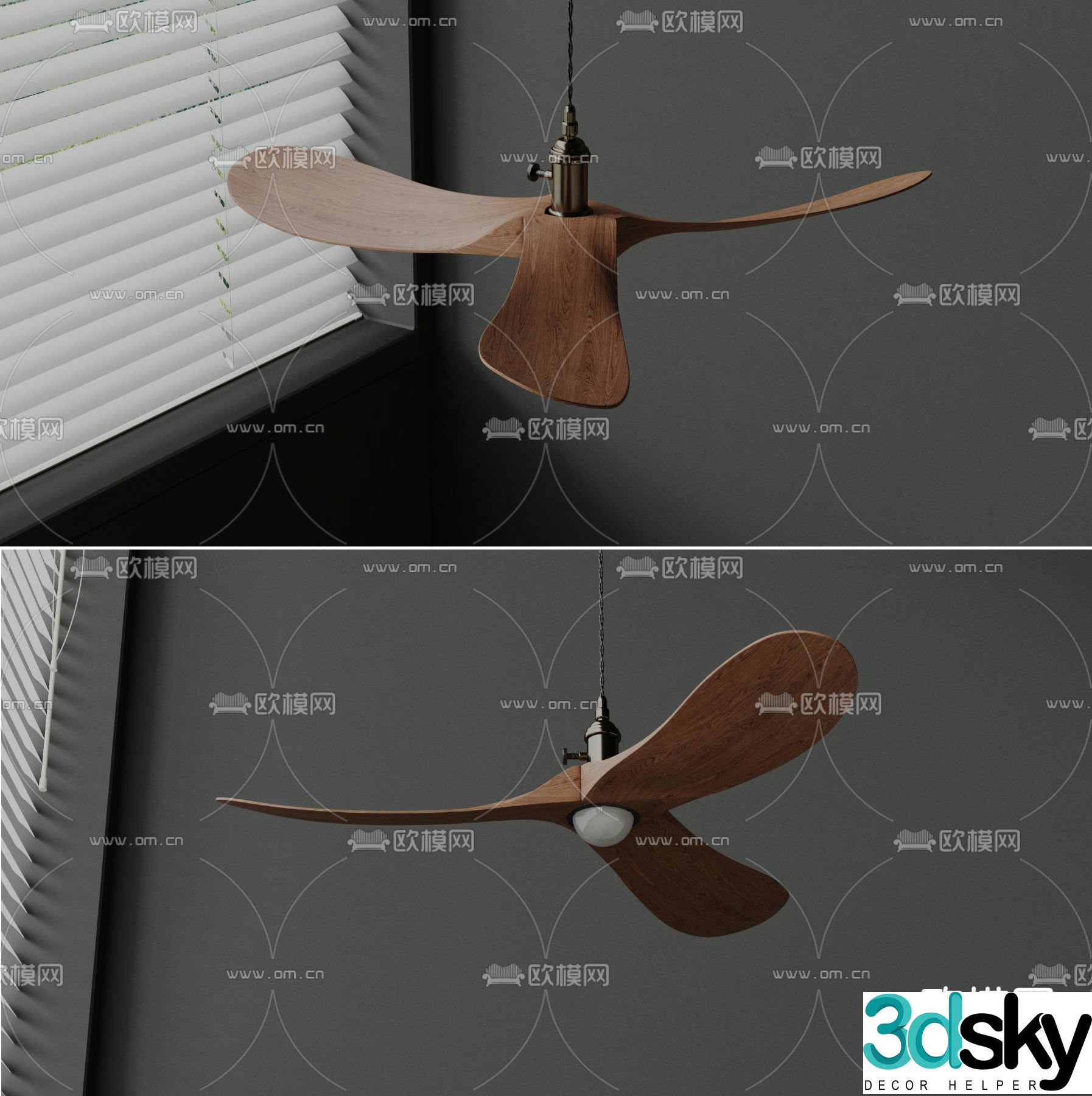 ALOHA ceiling fan light fan light 3d model