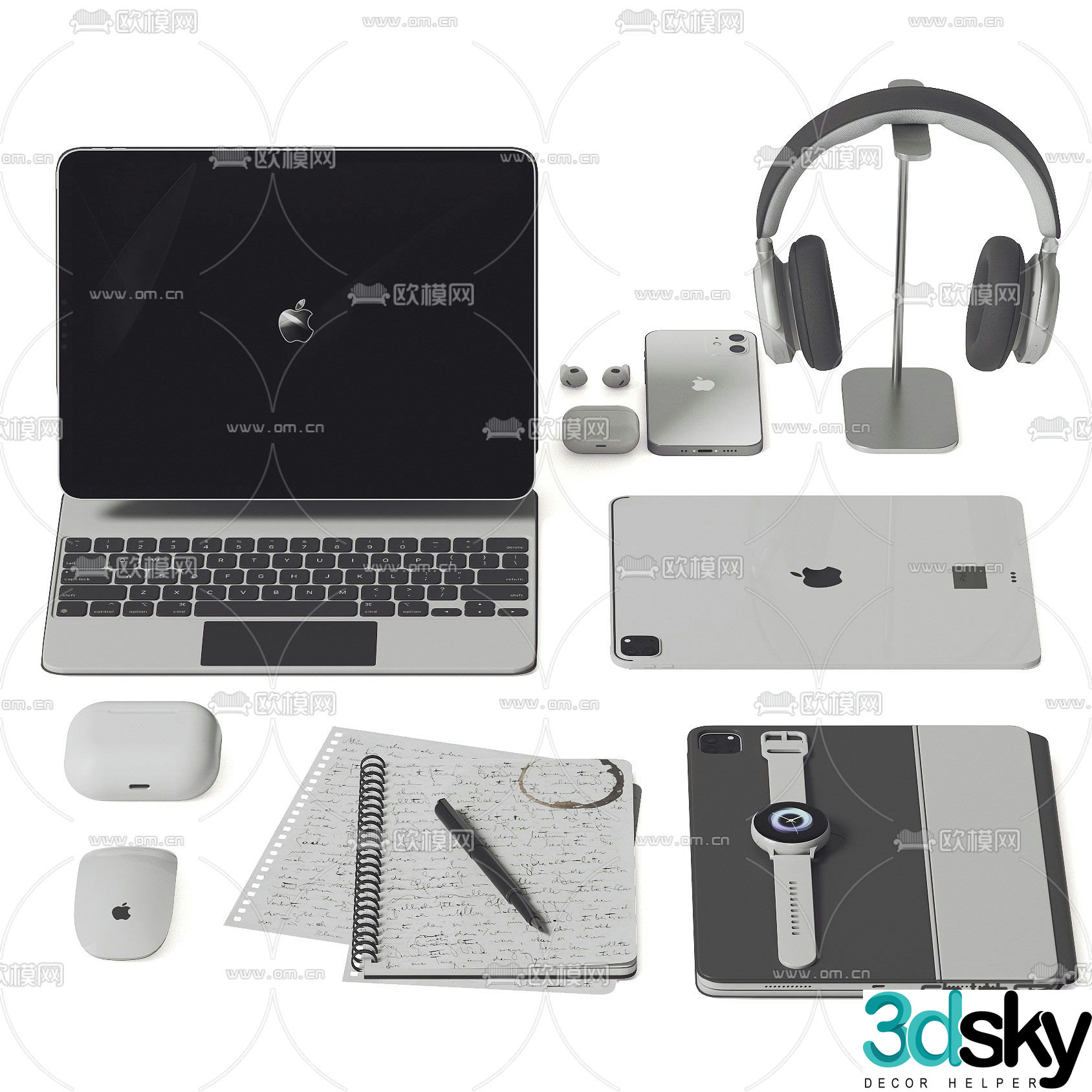 Office Supplies Desktop Decorations Computer Headphones 3D Model