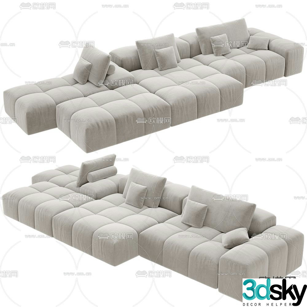 Modular sofa multi-person sofa 3d model