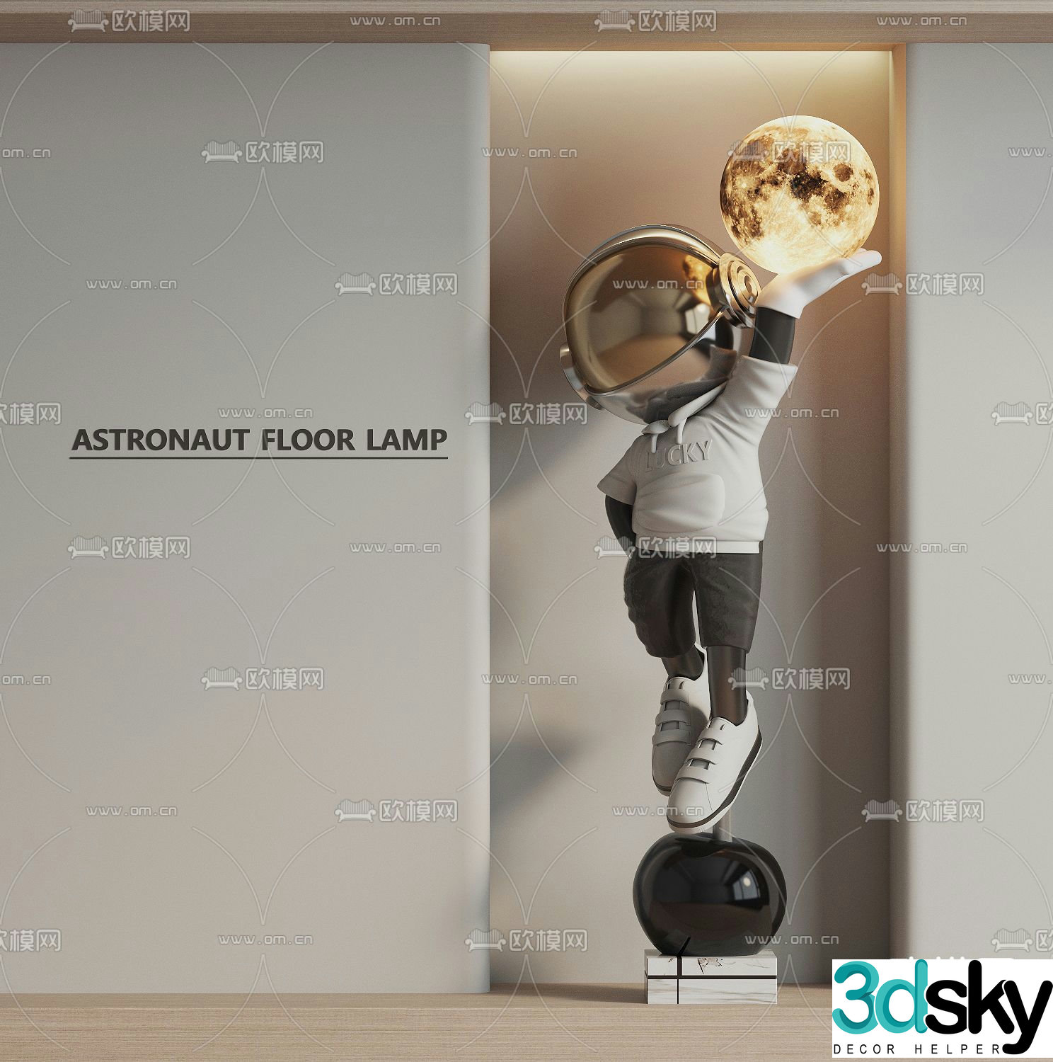 Astronaut trendy toy sculpture doll cartoon ornaments 3d model