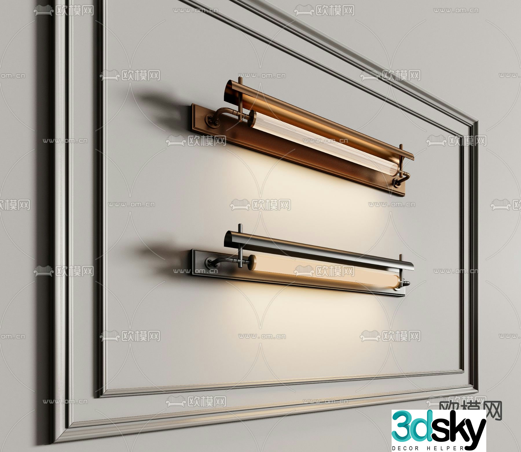 Industrial goggles headlight wall lamp 3d model