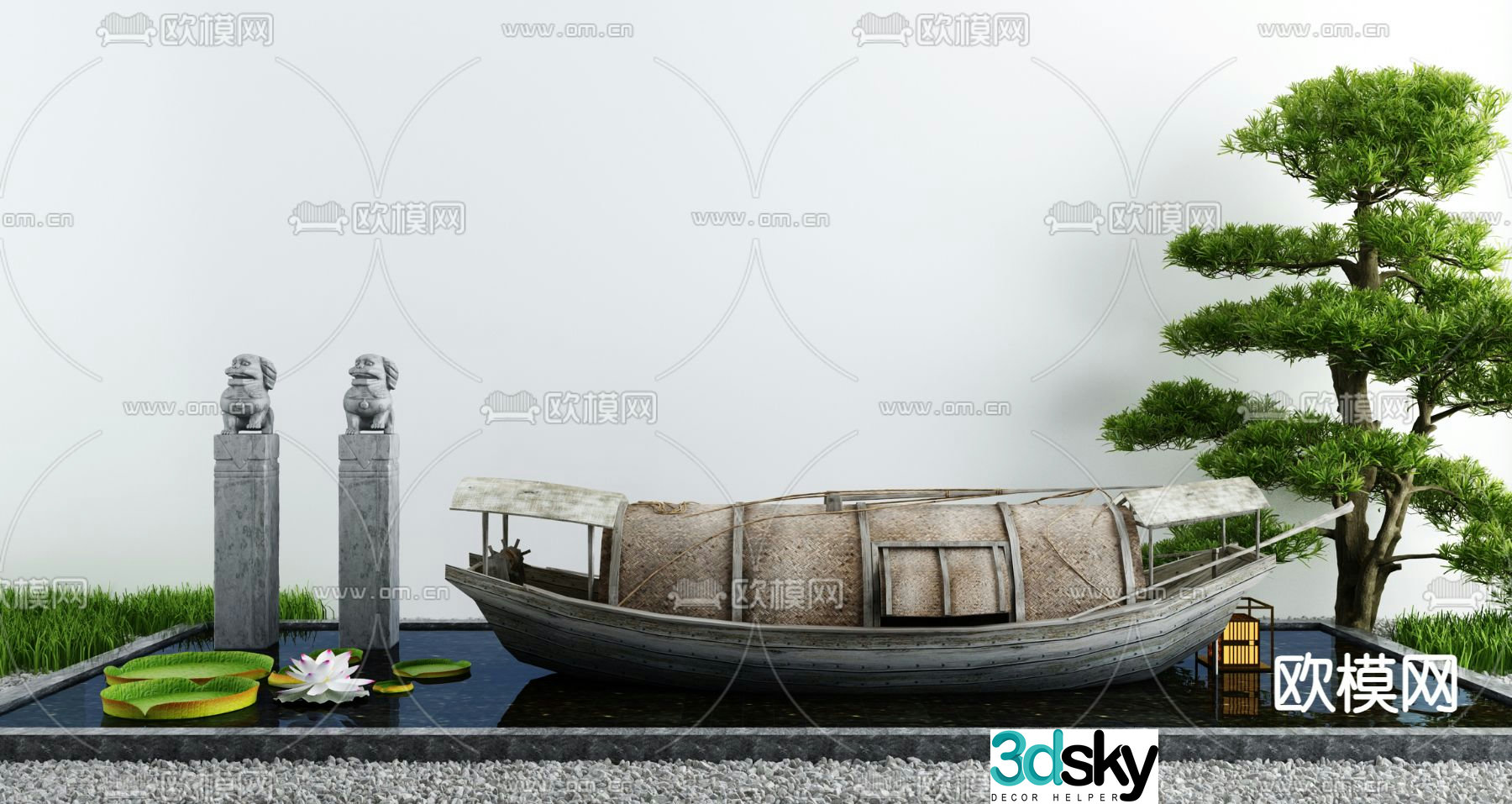 Courtyard landscape sketch 3D model