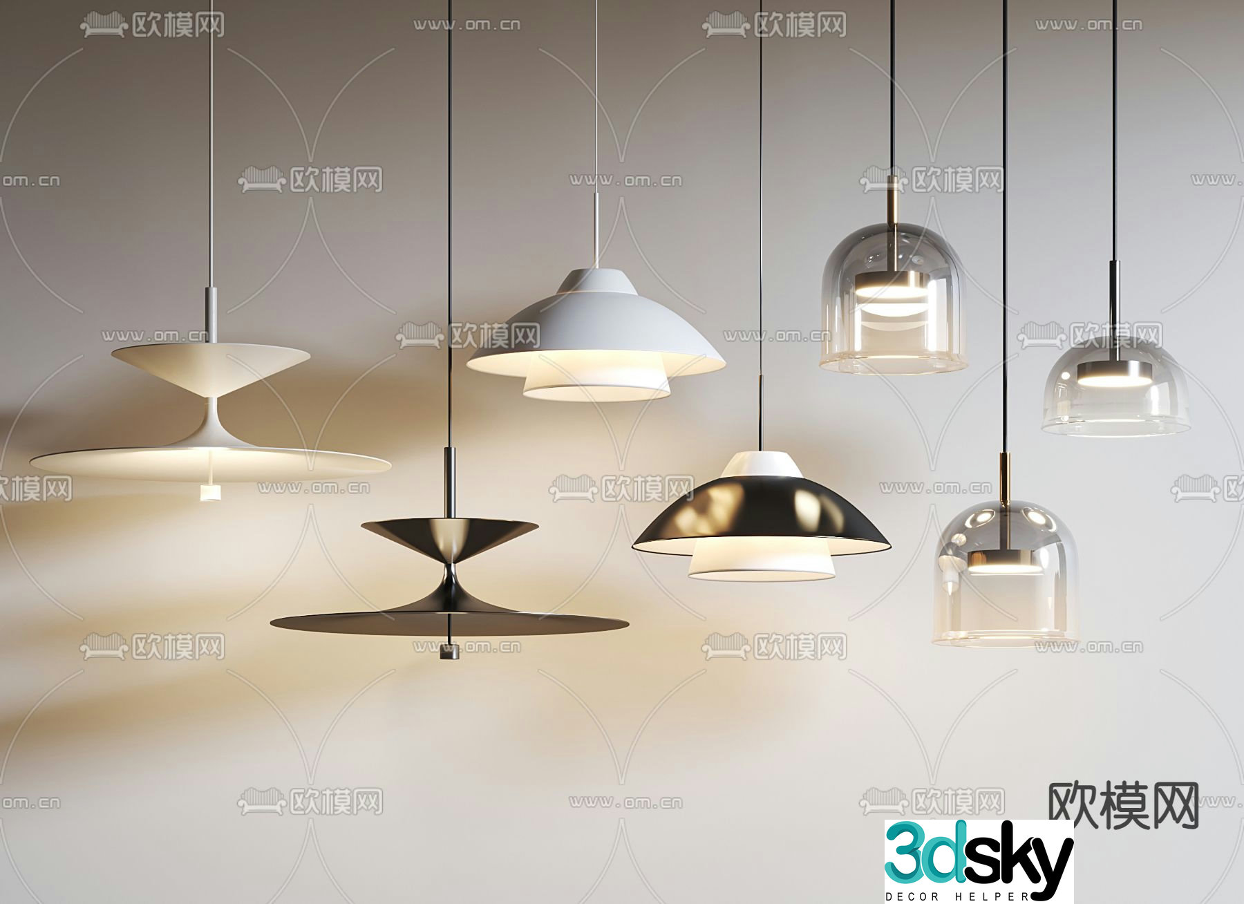 Cream small chandelier 3d model