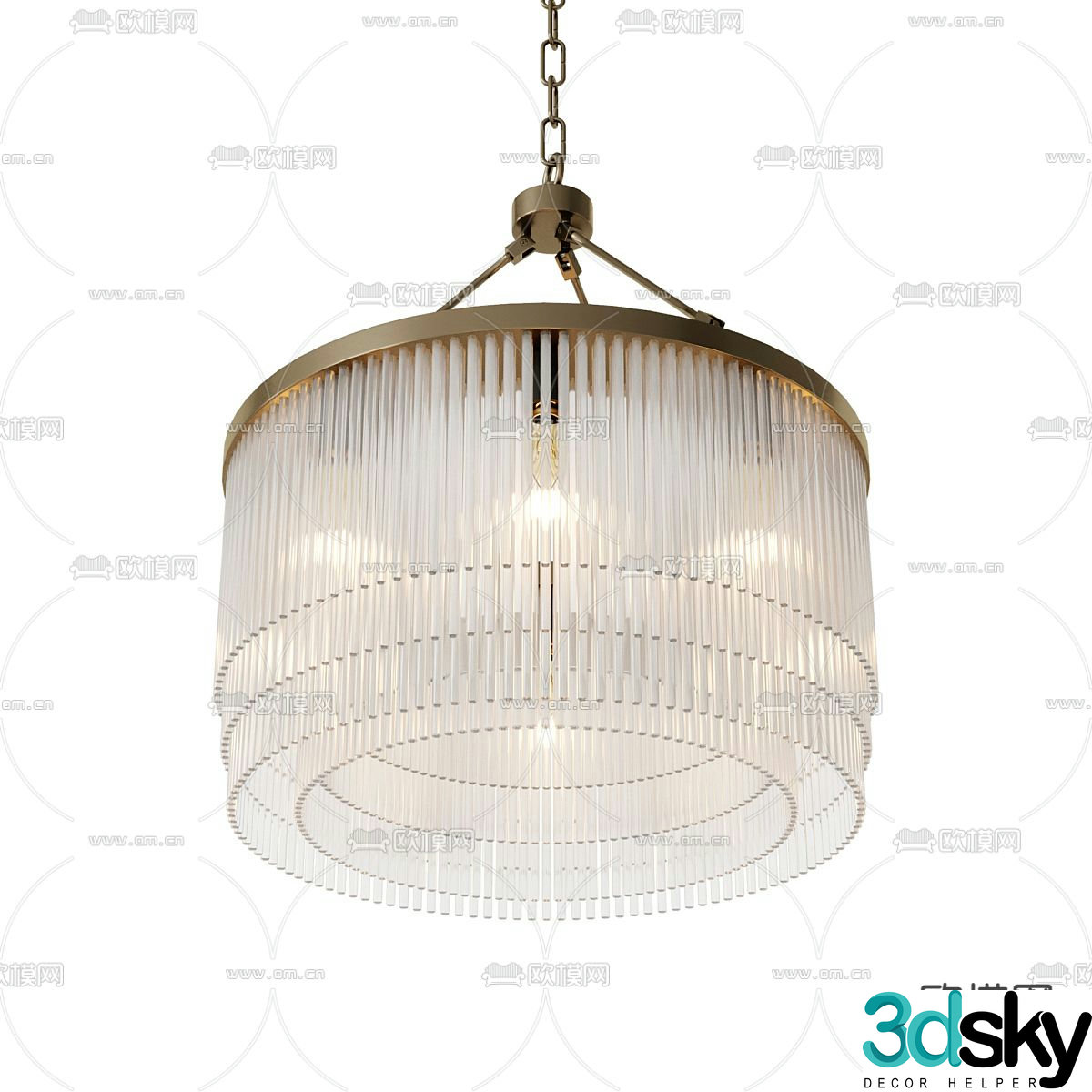 Light luxury chandelier decorative lamp 3d model
