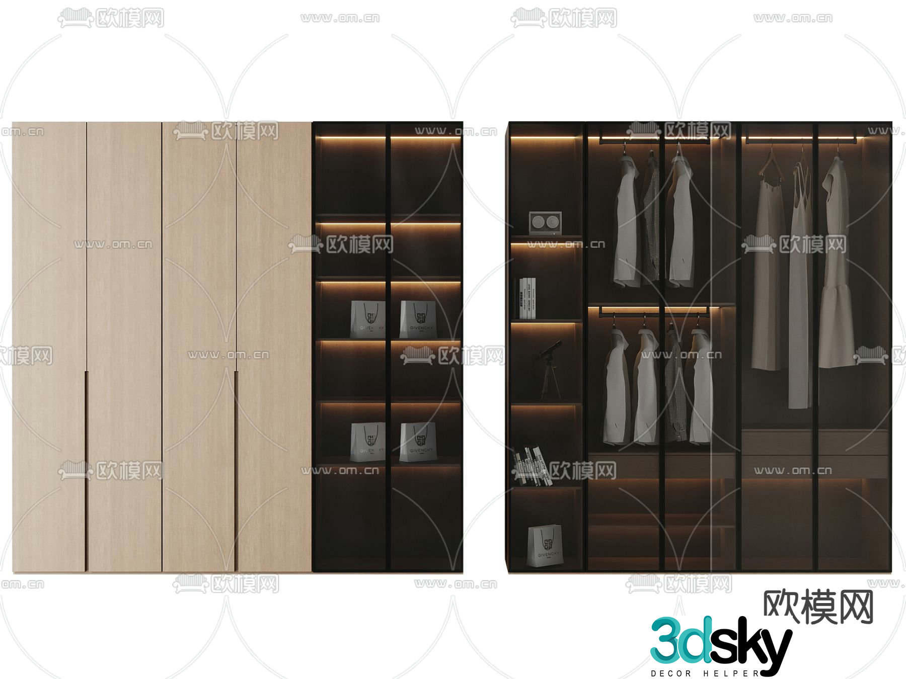 modern wardrobe wardrobe 3d model