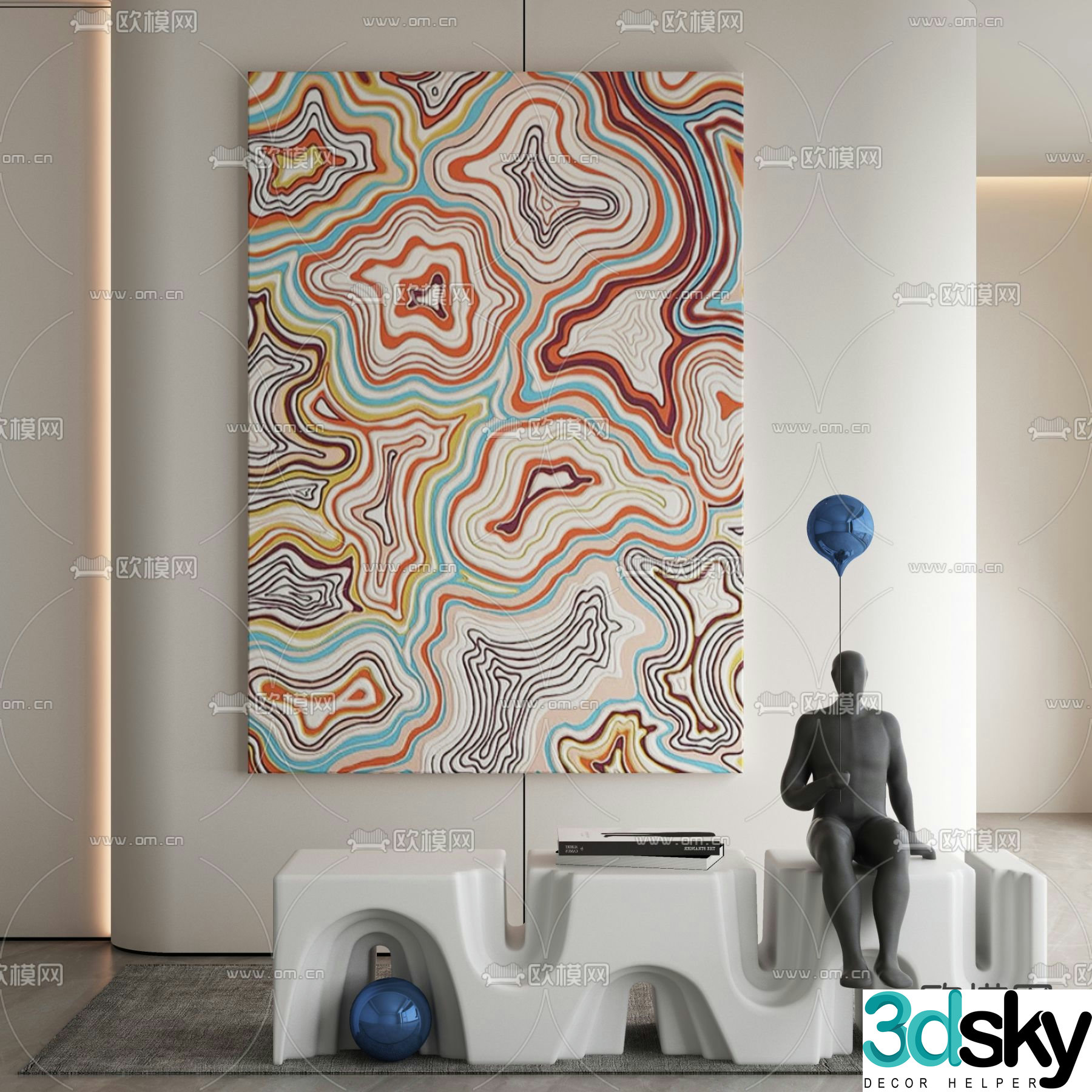 Art painting Texture painting Decorative painting 3d model