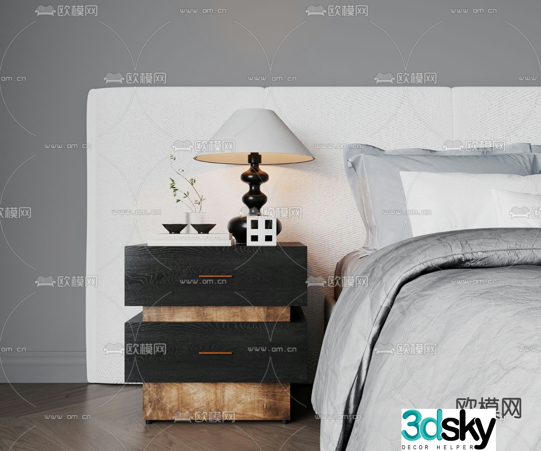 wabi-sabi bedside table 3d model