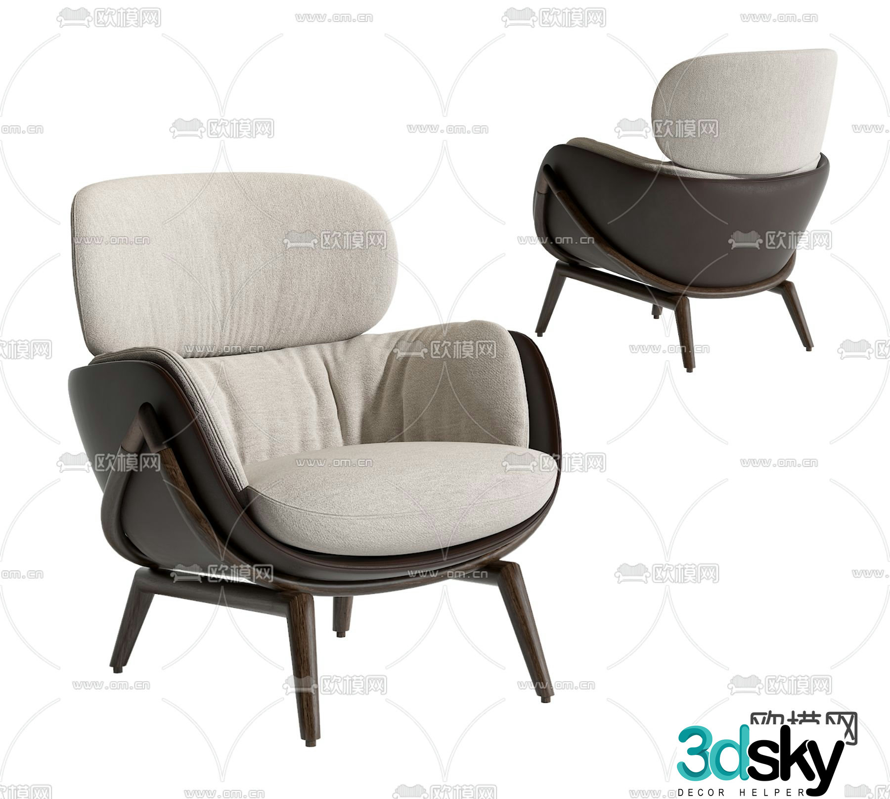 Modern sofa chair leisure chair 3d model