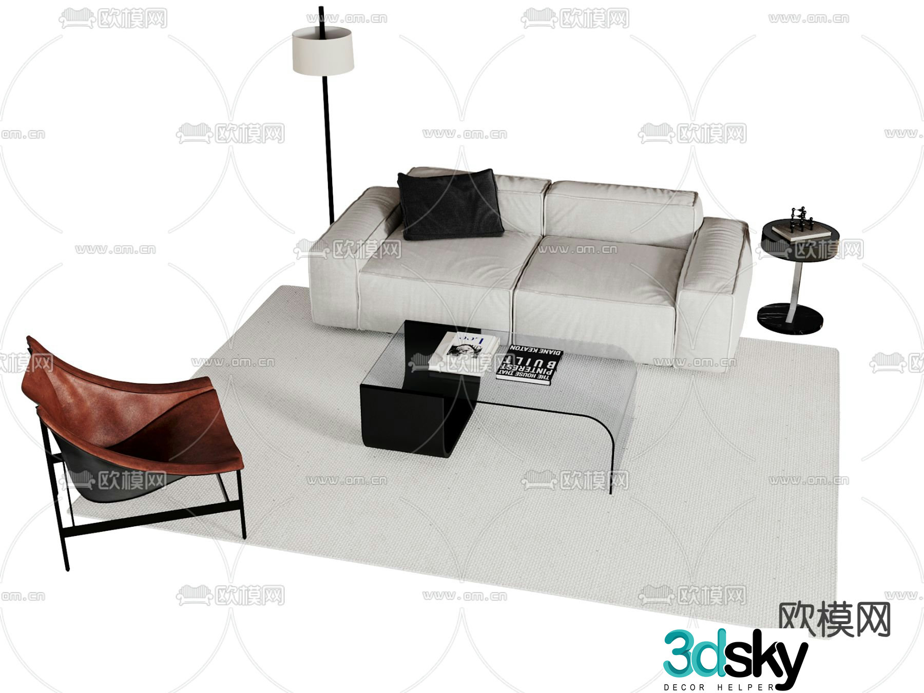 Modern sectional sofa 3d model