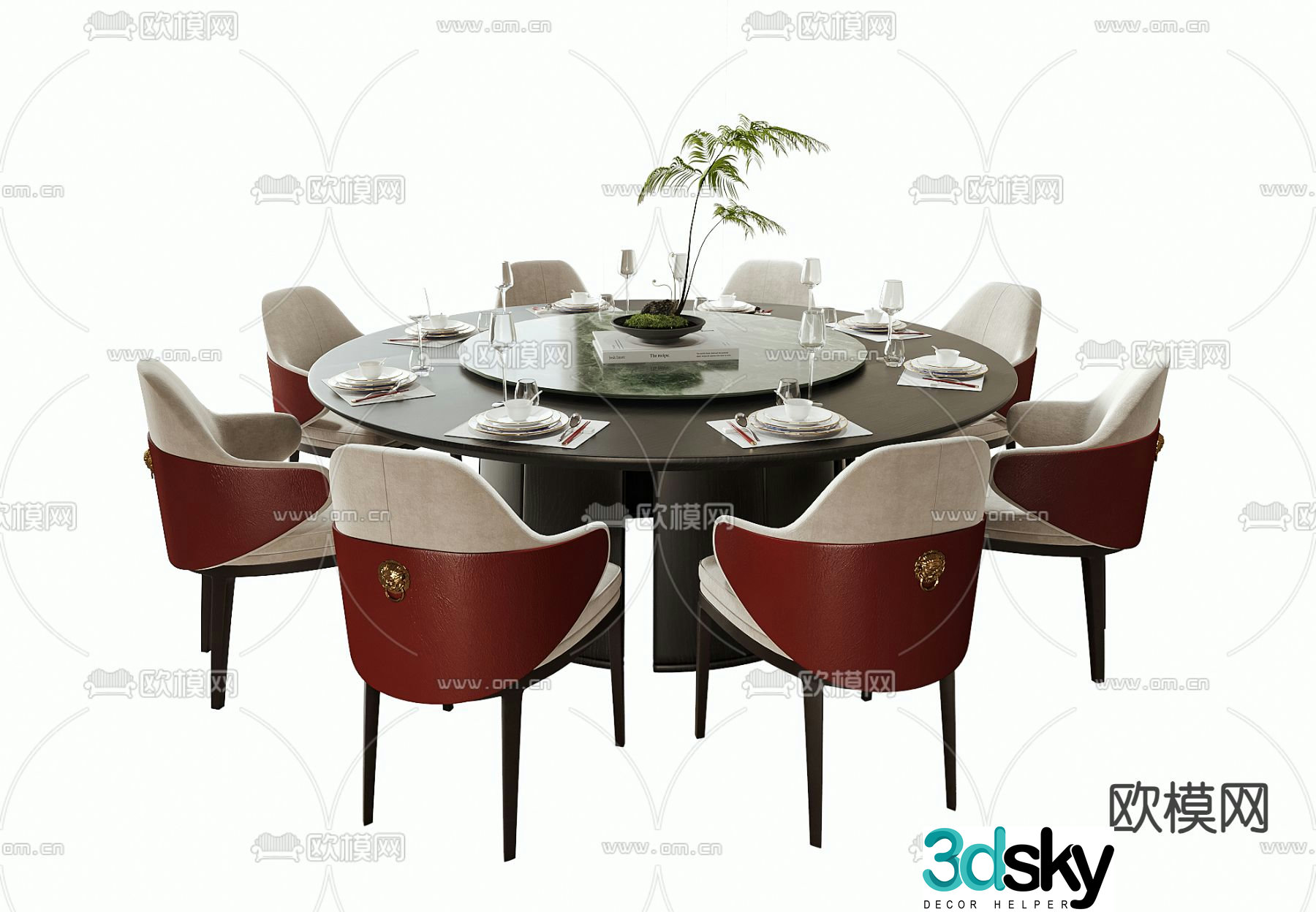 New Chinese round dining table 3d model